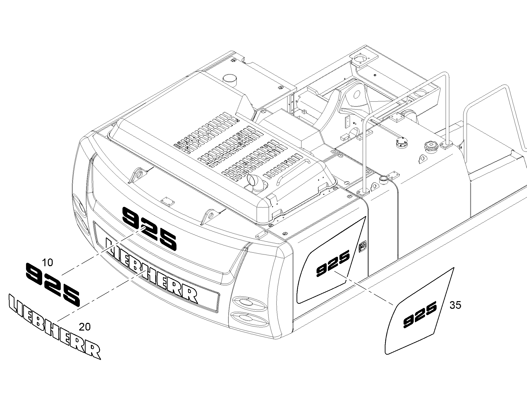ТАБЛИЧКИ 925 806mmX195mm 13507364 LIEBHERR
