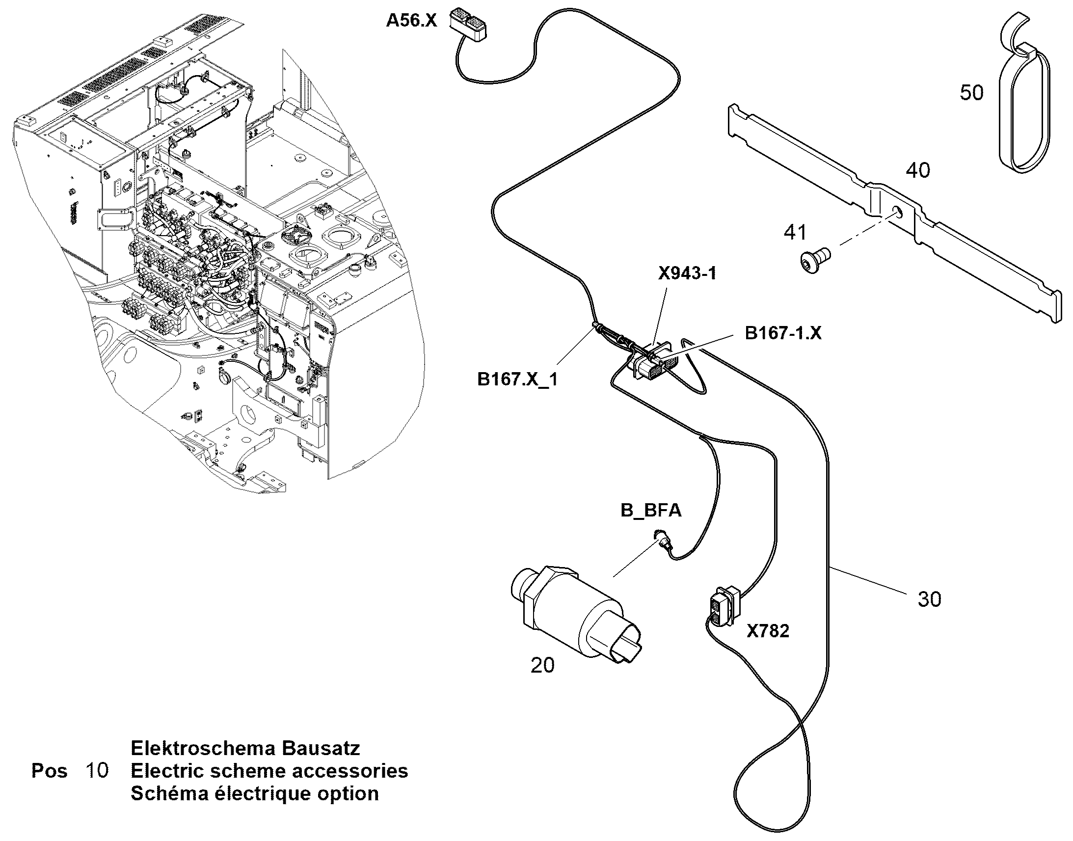 ЭЛЕКТРОСХЕМА МОНТАЖНОГО УЗЛА W0 13488407 LIEBHERR