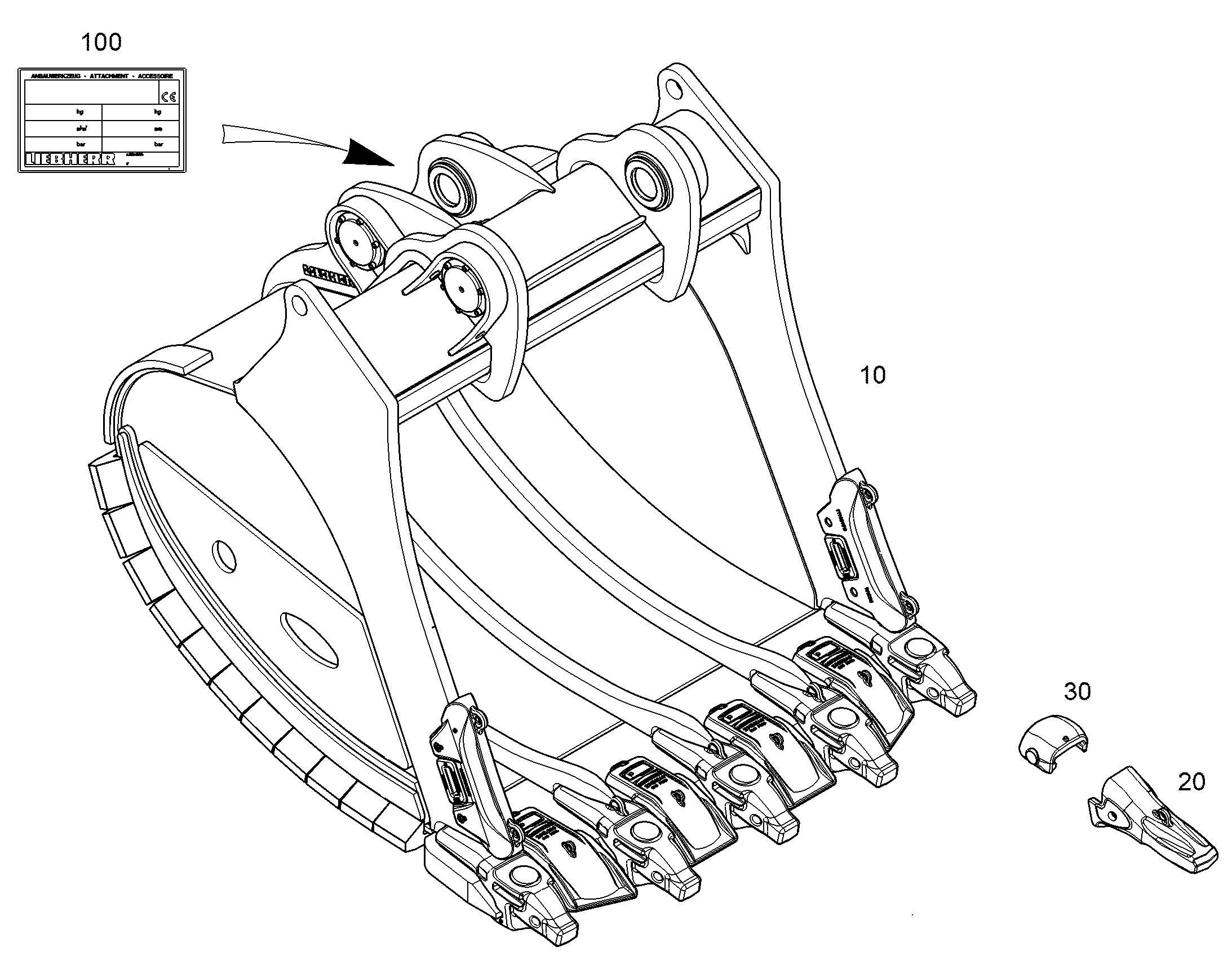 ЛОПАТА ОБРАТНАЯ HDV 2200mm 5,20m³ 13558778 LIEBHERR