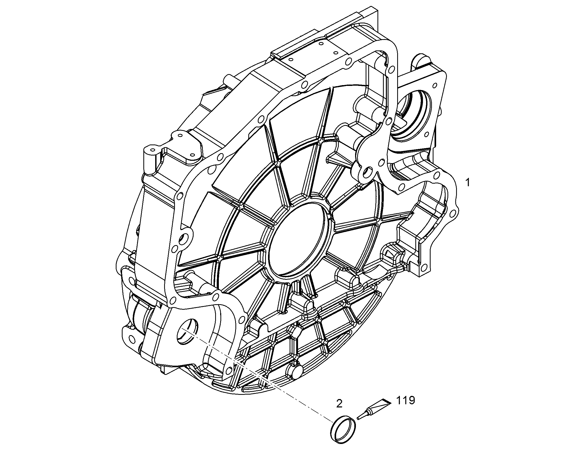 КОРПУС МАХОВИКА SAE 1 12911459 LIEBHERR