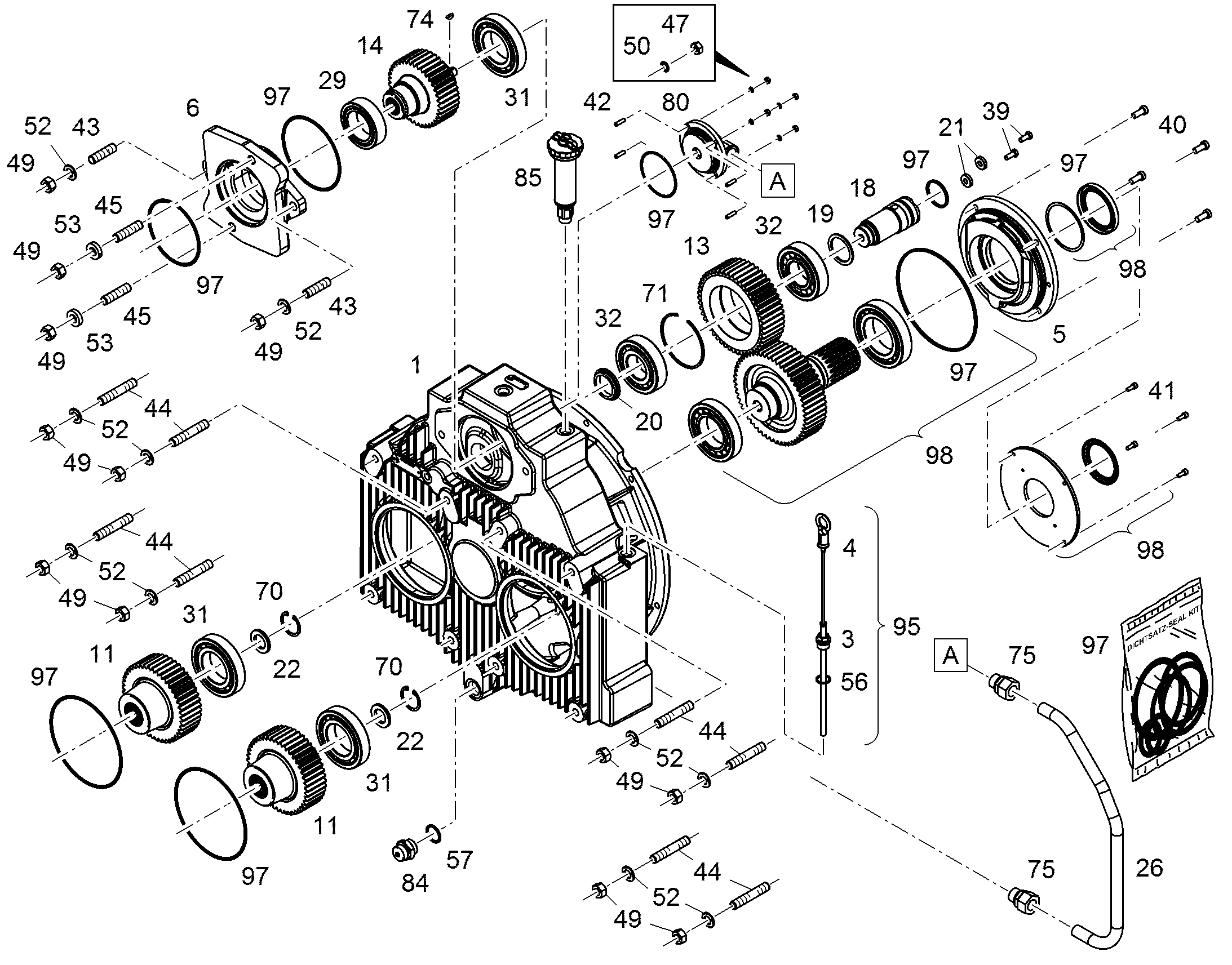 КОРПУС В СБОРЕ PVG 350 C 393 12960943 LIEBHERR