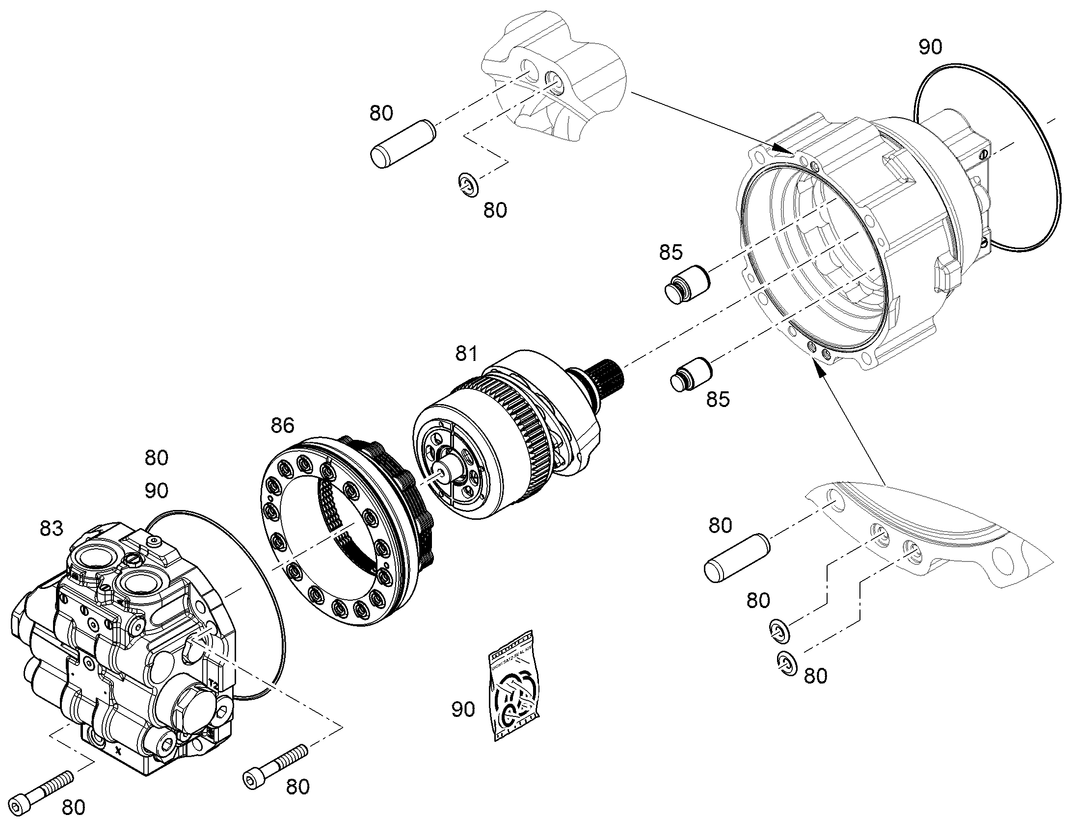РЕМКОМПЛЕКТ ПРИВОДНОГО УЗЛА NG 085 (C) 10136190 LIEBHERR