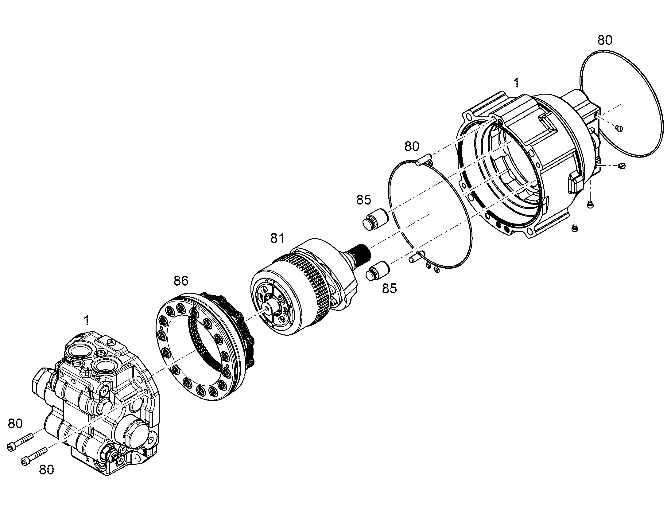 РЕМКОМПЛЕКТ ПРИВОДНОГО УЗЛА NG 085 (C) 10138752 LIEBHERR