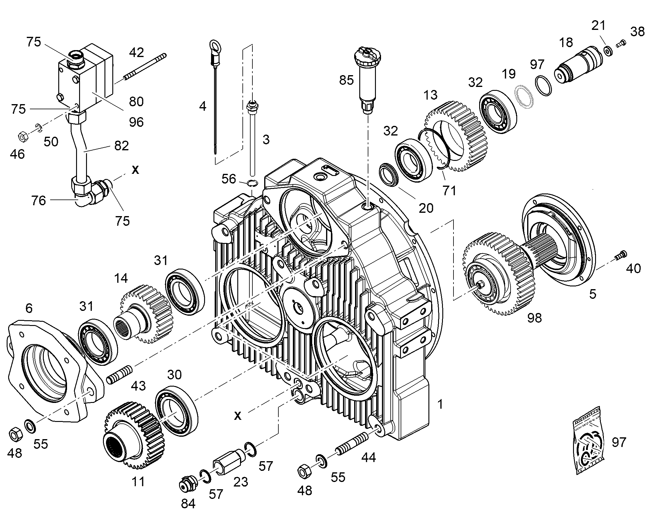 РЕМКОМПЛЕКТ ВЕДУЩЕГО ВАЛА PVG 450 C 455 9885879 LIEBHERR