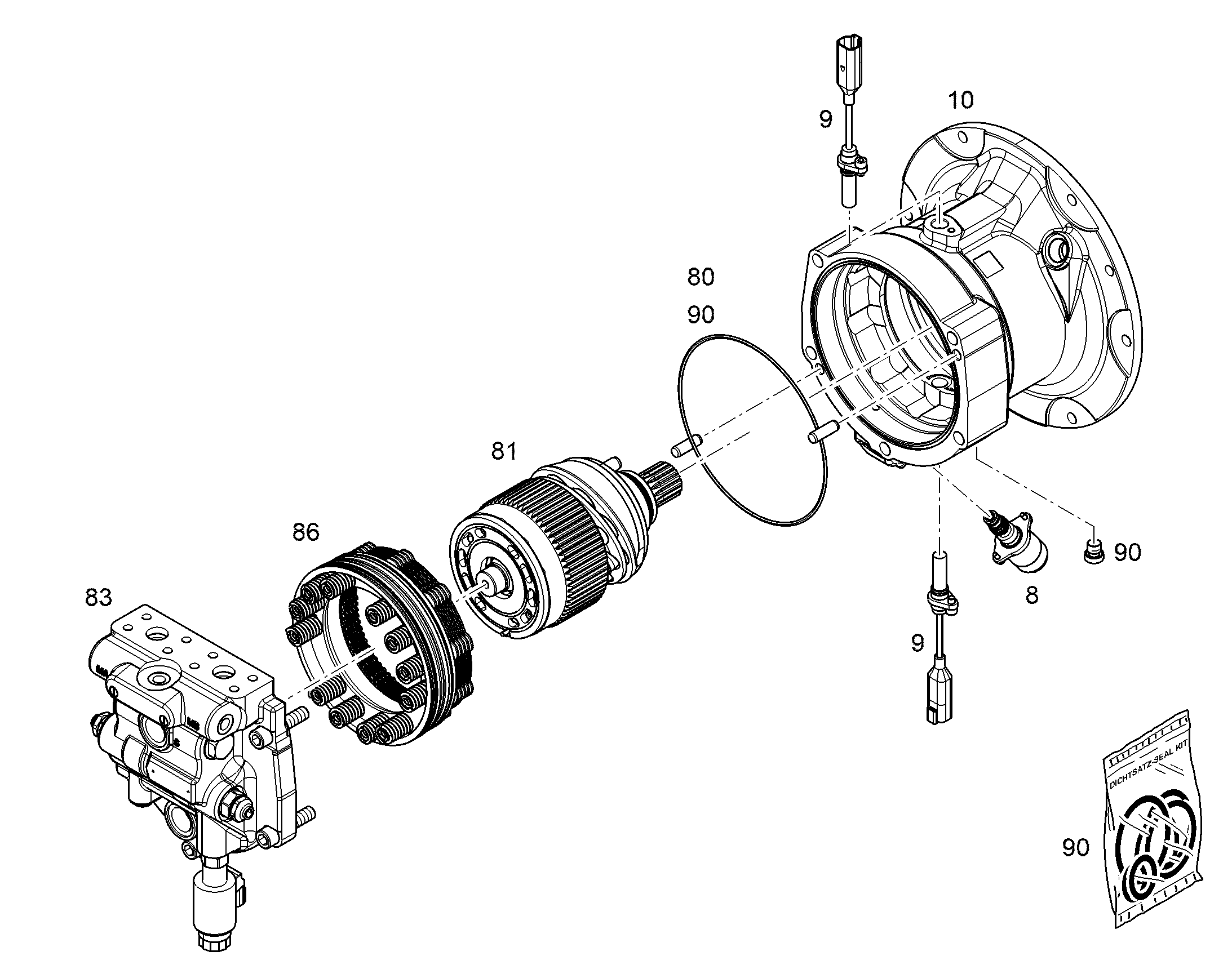ДОП ДЕТАЛИ КОМПЛЕКТ РОЛИКОВ NG 085 (C) 12969586 LIEBHERR
