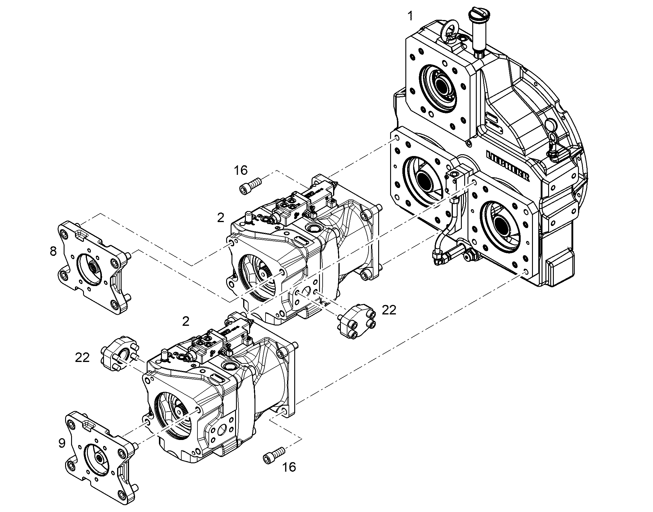 КОРОБКА НАСОСА РАЗДАТОЧНАЯ 10139280 LIEBHERR