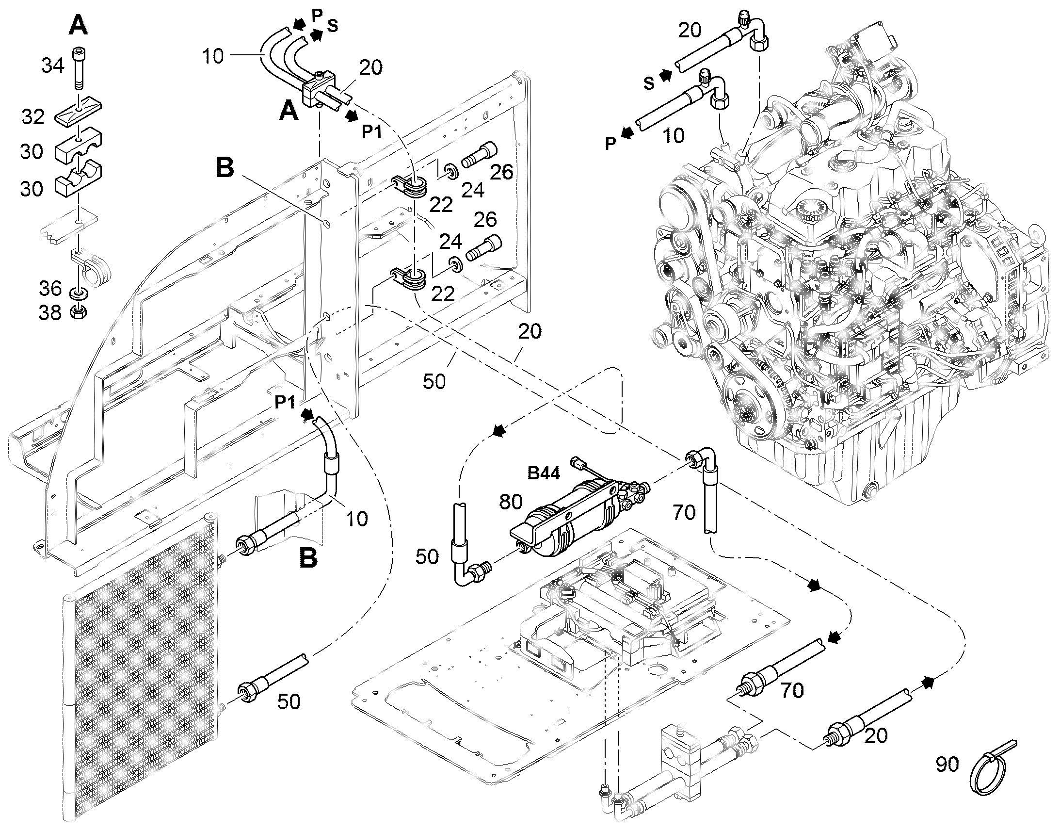 ШЛАНГ КОНДИЦИОНЕРА 8X2200 11485513 LIEBHERR