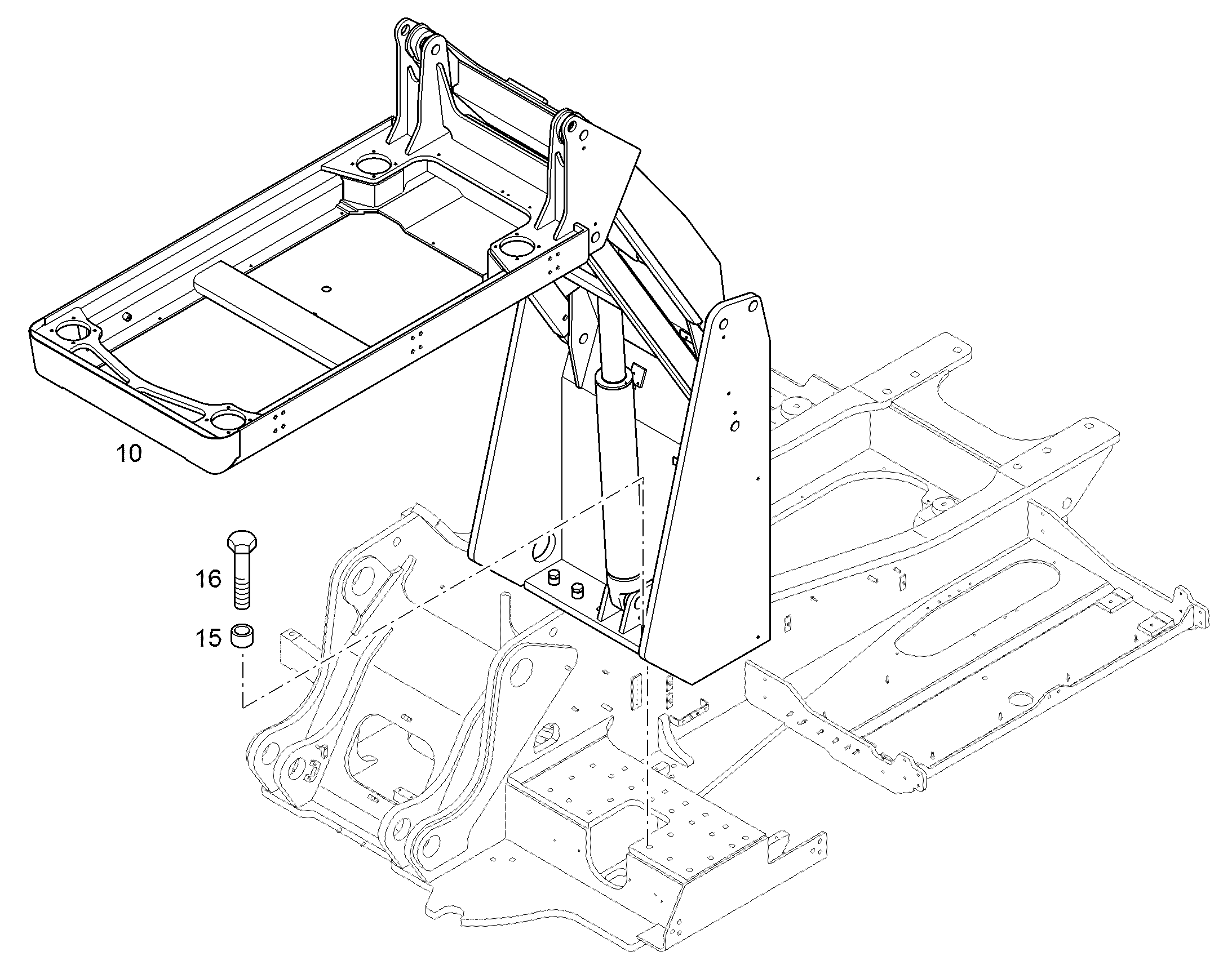 МЕХАНИЗМ ПОДЪЕМА КАБИНЫ 12203286 LIEBHERR