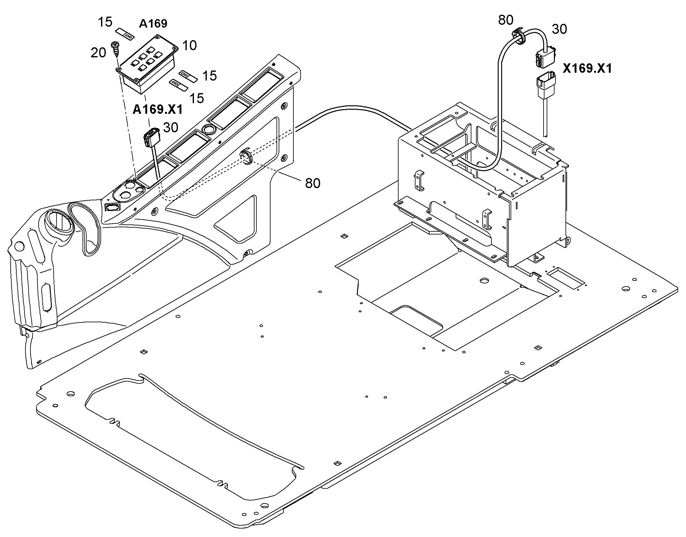 WIRING HARNESS KEYBOARD W52-A169 12406626 LIEBHERR