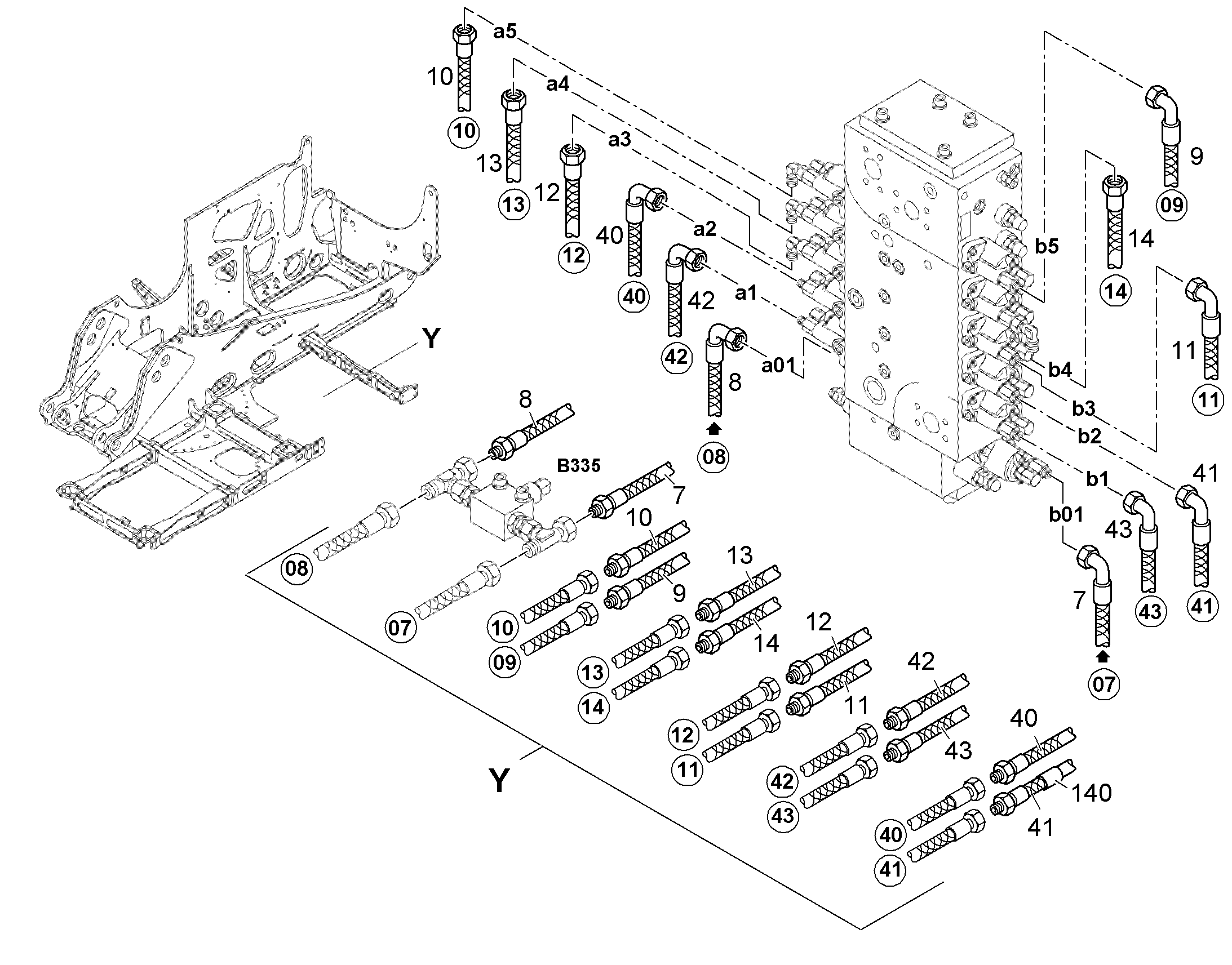 ШЛАНГ УПРАВЛЕНИЯ 8X2500 7008128 LIEBHERR