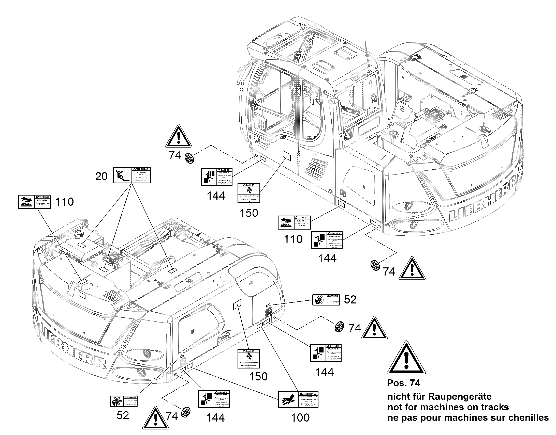 ТАБЛ.ПРЕДУПР.ДВИГАТ.ВЫКЛЮЧЕН MOTORSTILLSTAND 150mmX60mm 12549240 LIEBHERR