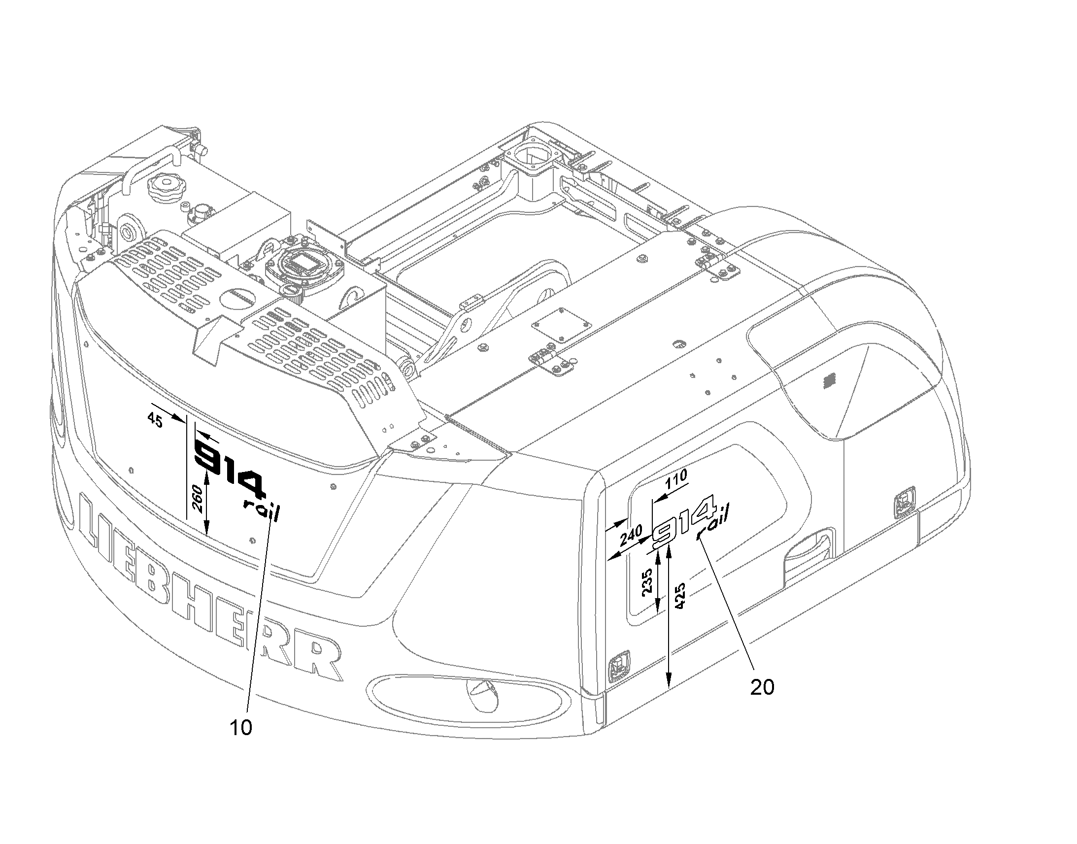 НАКЛЕЙКА 914 Rail 12849457 LIEBHERR