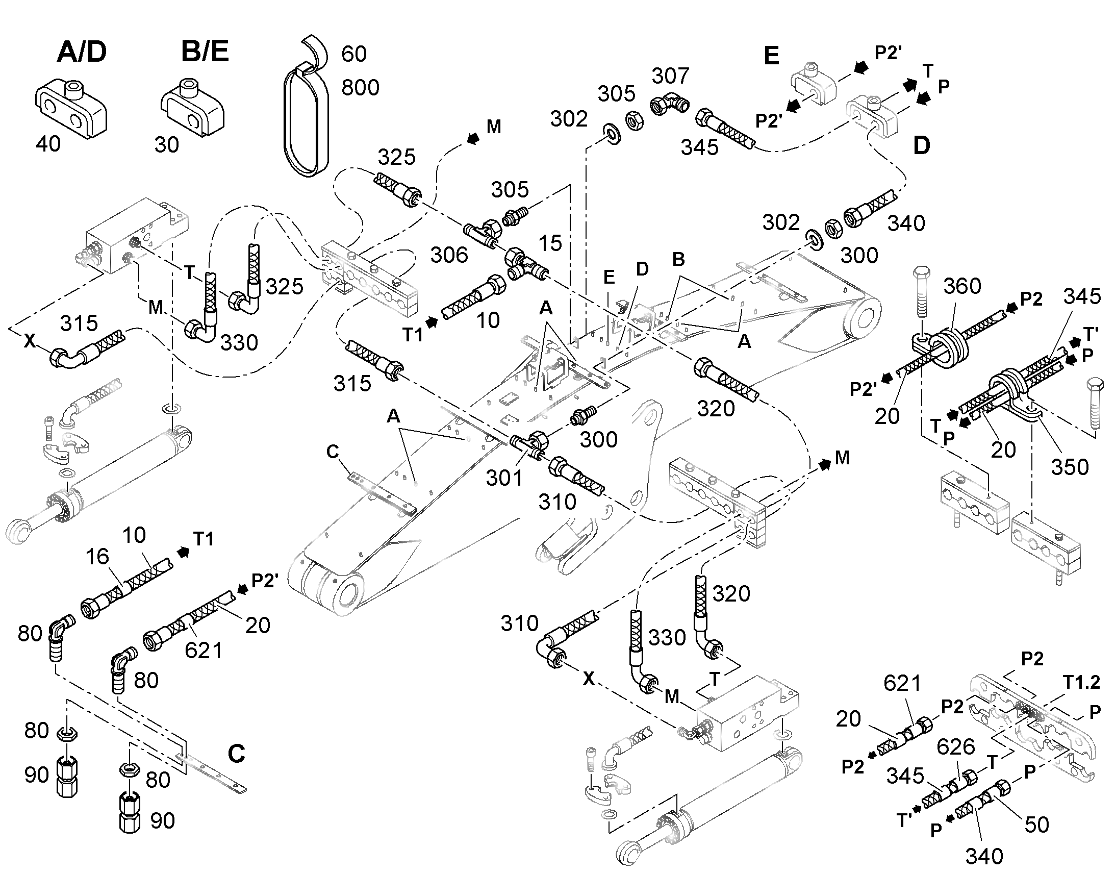 ШЛАНГ 8X1200 10429325 LIEBHERR
