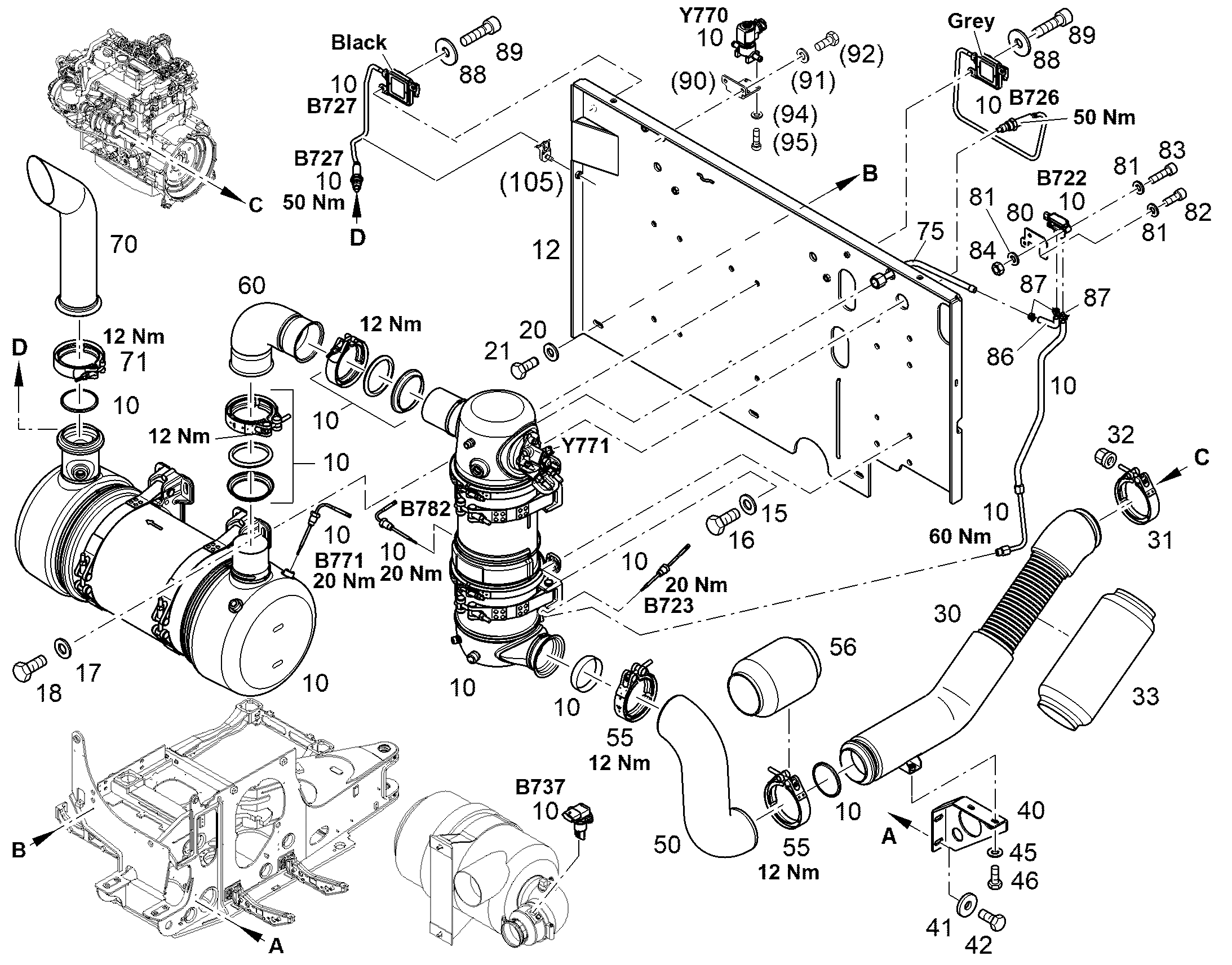 ВЫХЛОПНАЯ СИСТЕМА 12894564 LIEBHERR