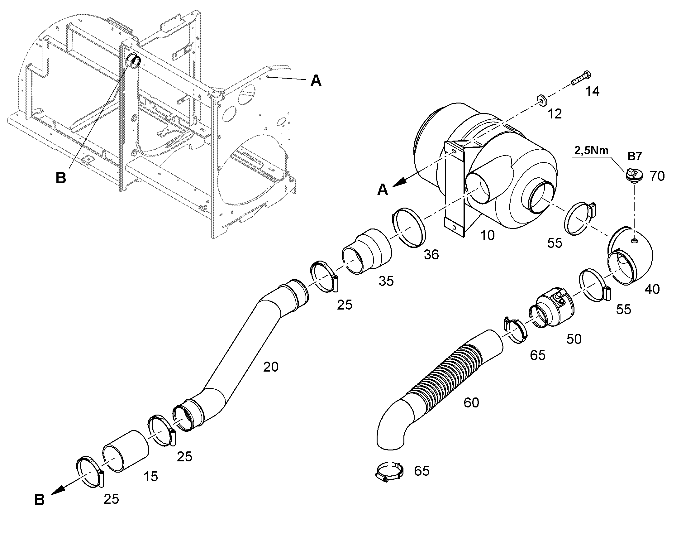 ШЛАНГ ЧИСТОГО ВОЗДУХА 70 12910293 LIEBHERR