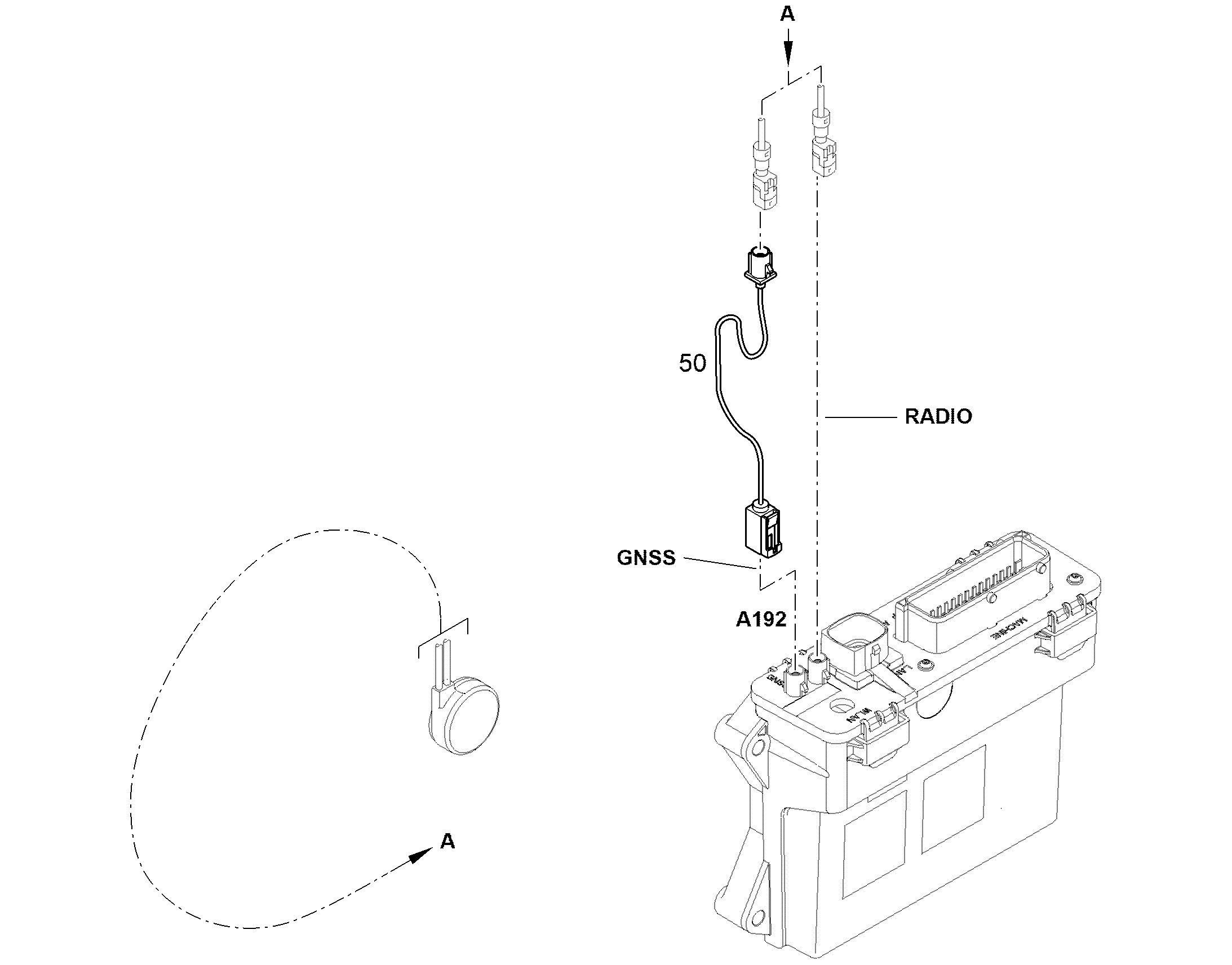 КАБЕЛЬ АДАПТЕРА RG174 GNSS 3m 12276301 LIEBHERR