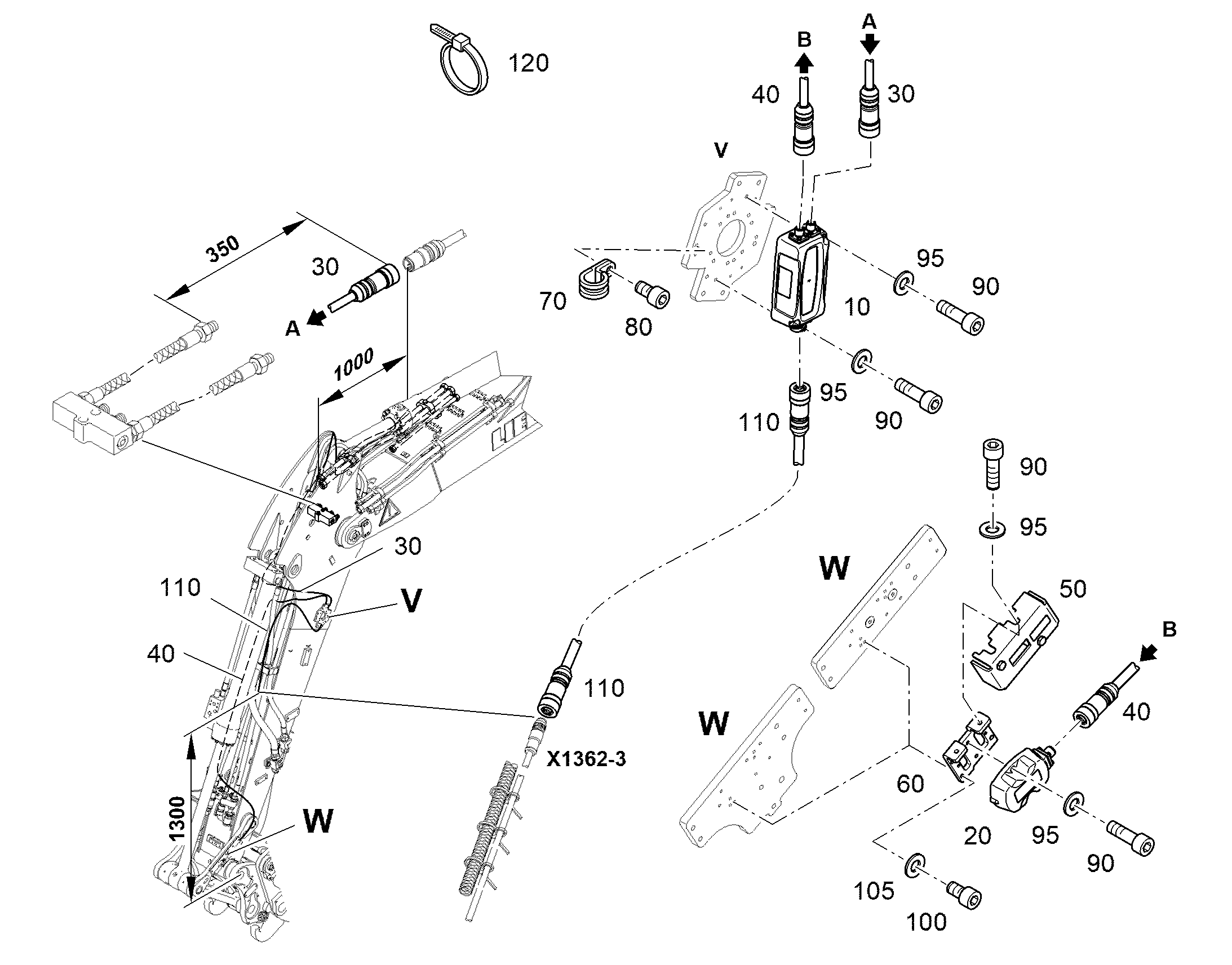 КАБЕЛЬ 822992 2m M12F/MIL4F 12269306 LIEBHERR