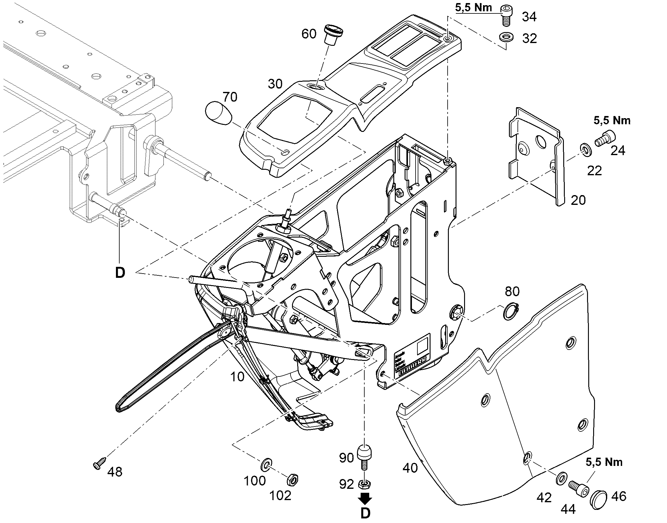 PRE-ASSEMBLY CONT.CONSOLE LEFT 13561865 LIEBHERR