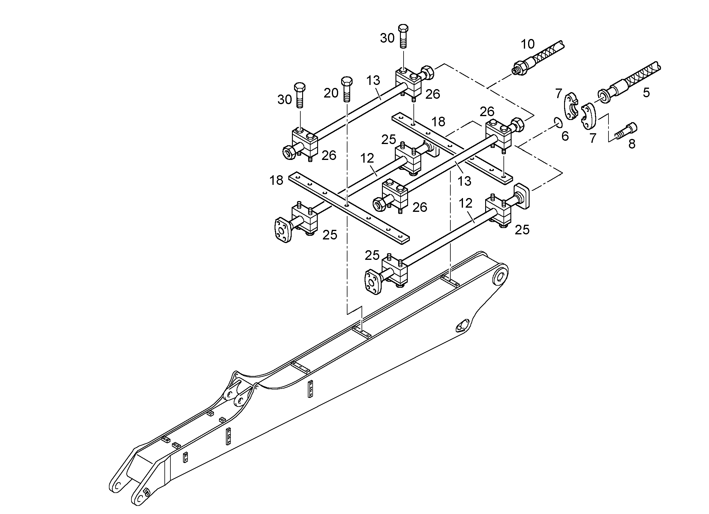 СКОБА ДЛЯ КРЕПЛЕНИЯ ТРУБЫ S 2 R 20 9239905 LIEBHERR