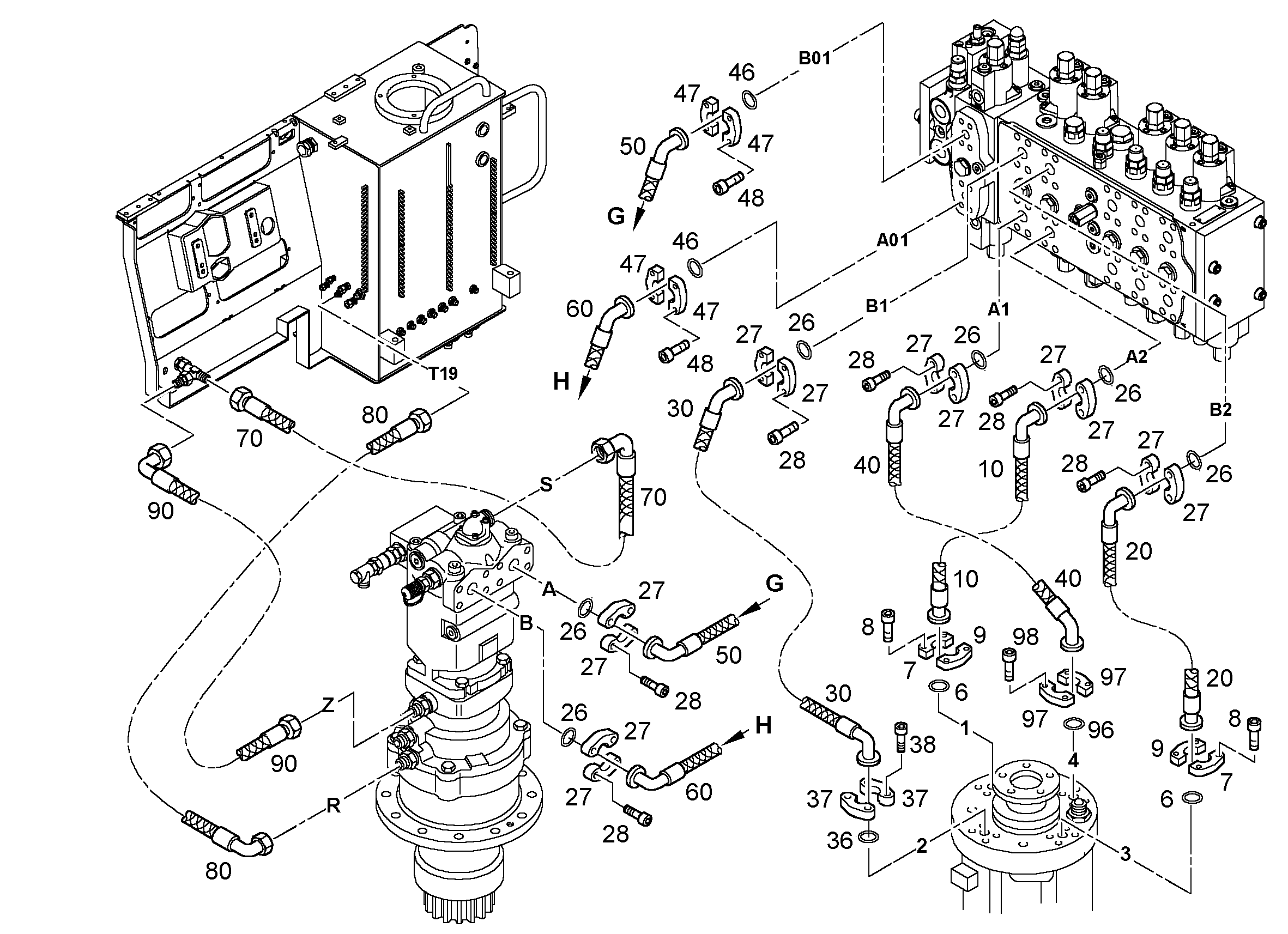 ШЛАНГ УПРАВЛЕНИЯ 10X1300 7403074 LIEBHERR
