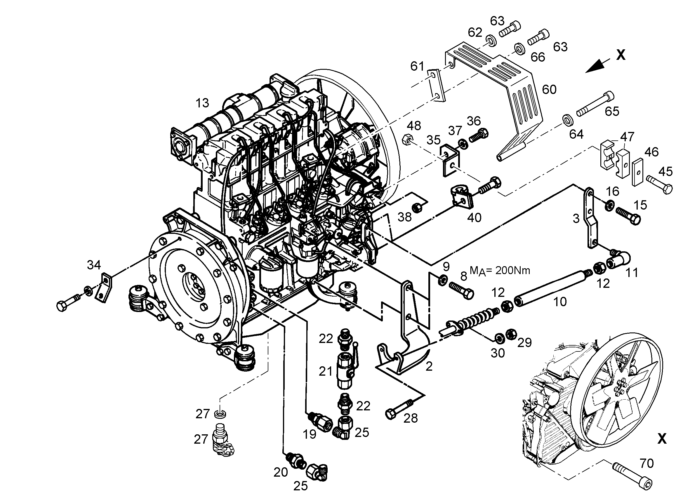 ДВИГАТЕЛЬ ДИЗЕЛЬНЫЙ BF4M1011F 52,7 kW 5010052 LIEBHERR
