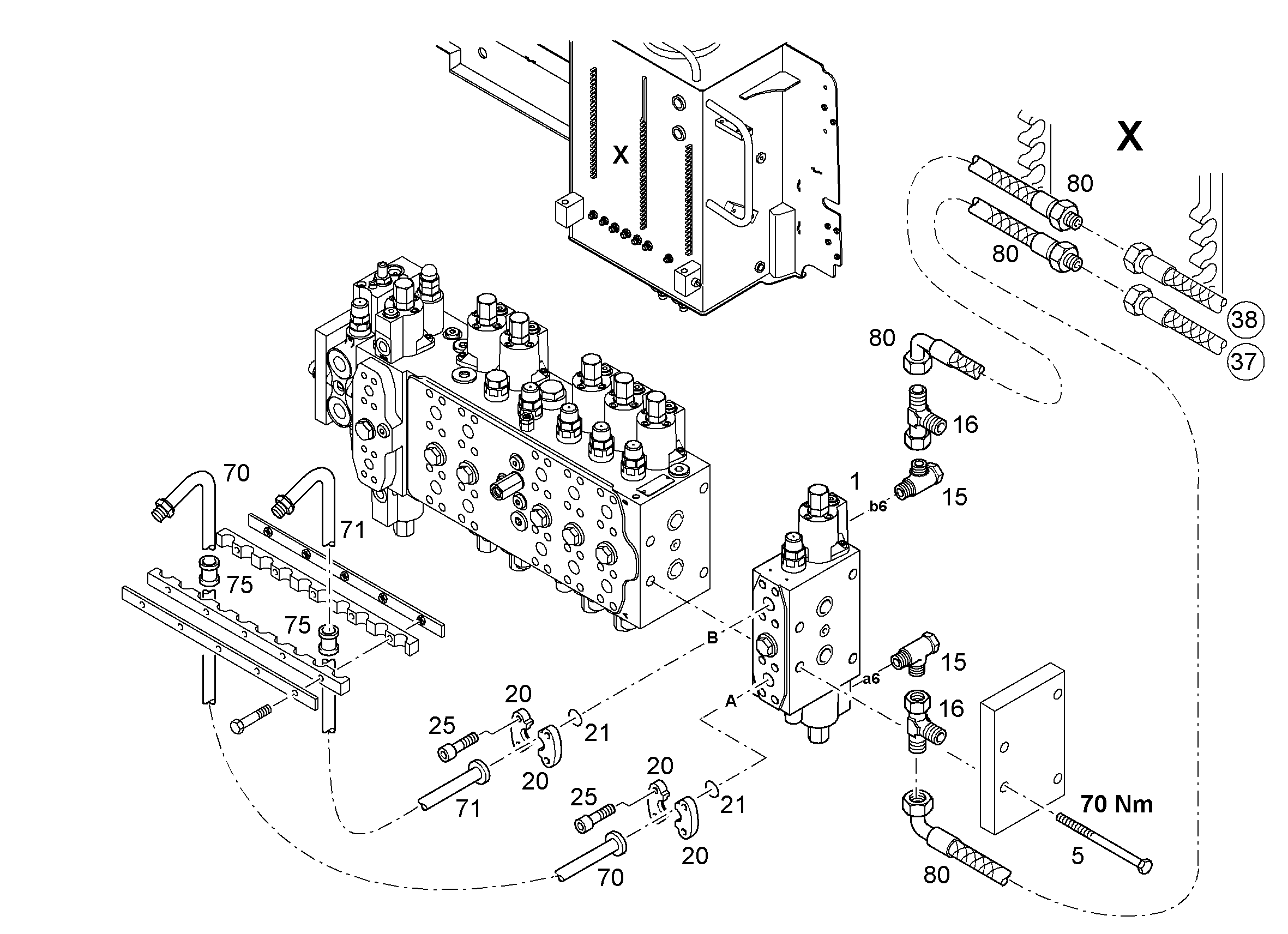 ТРУБОПРОВОД НАПОРНЫЙ 25X3 7026797 LIEBHERR