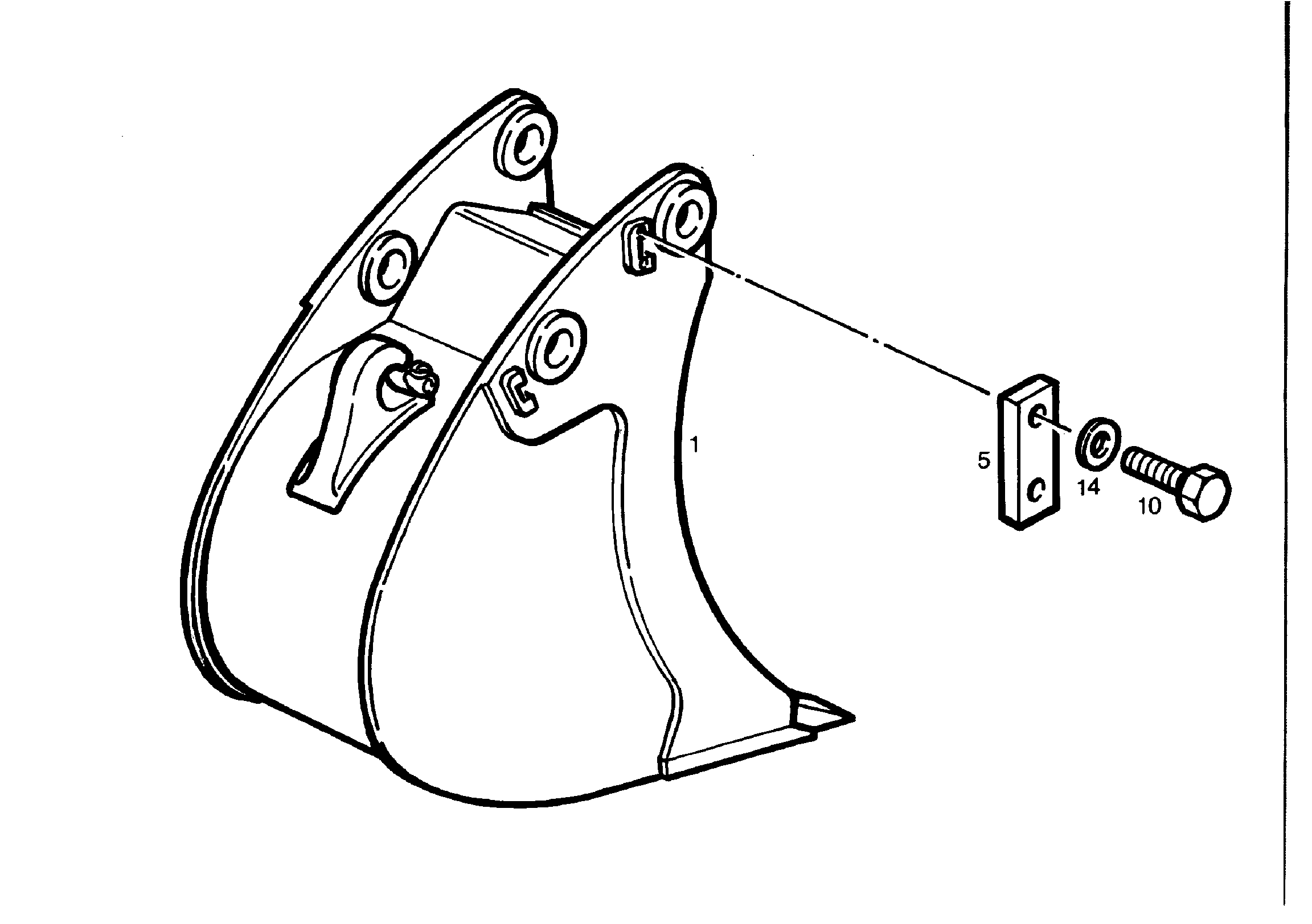 ЛОПАТА ОБРАТНАЯ 390mm 0,26m³ 9196456 LIEBHERR