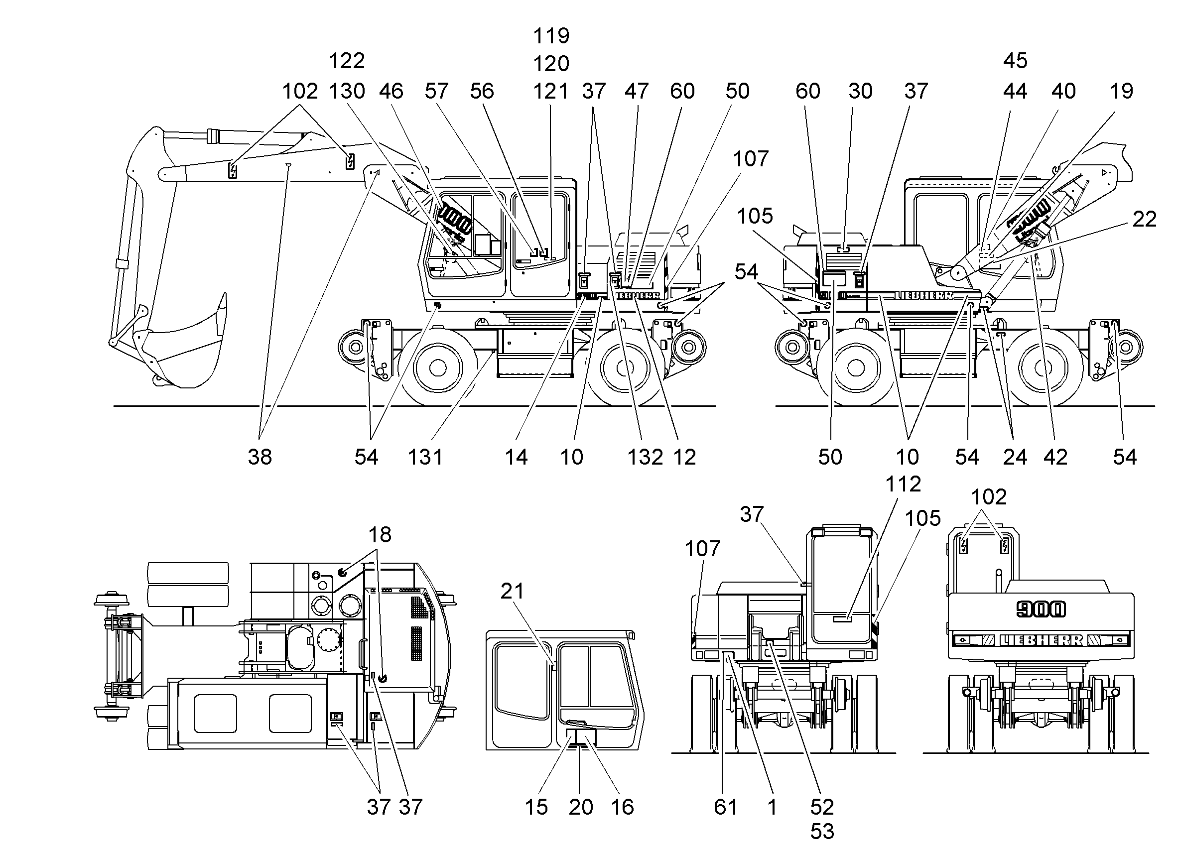 ТАБЛИЧКА VORDER-/HINTERACHSE 83mmX20mm 9244295 LIEBHERR