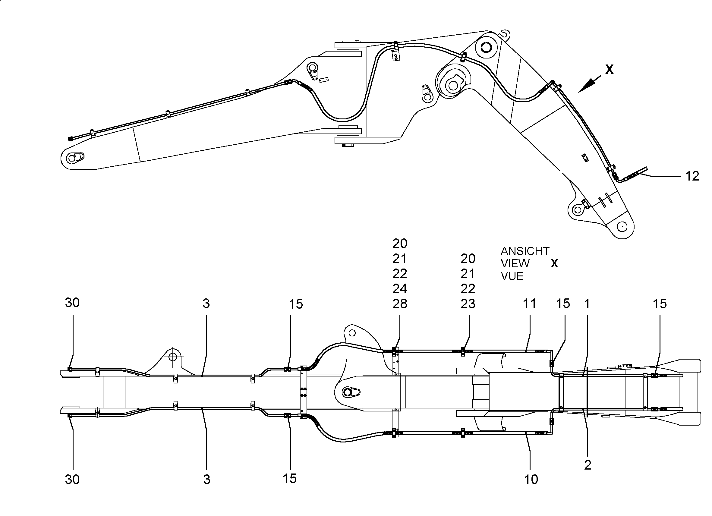 ШЛАНГ 12X3100 7016540 LIEBHERR