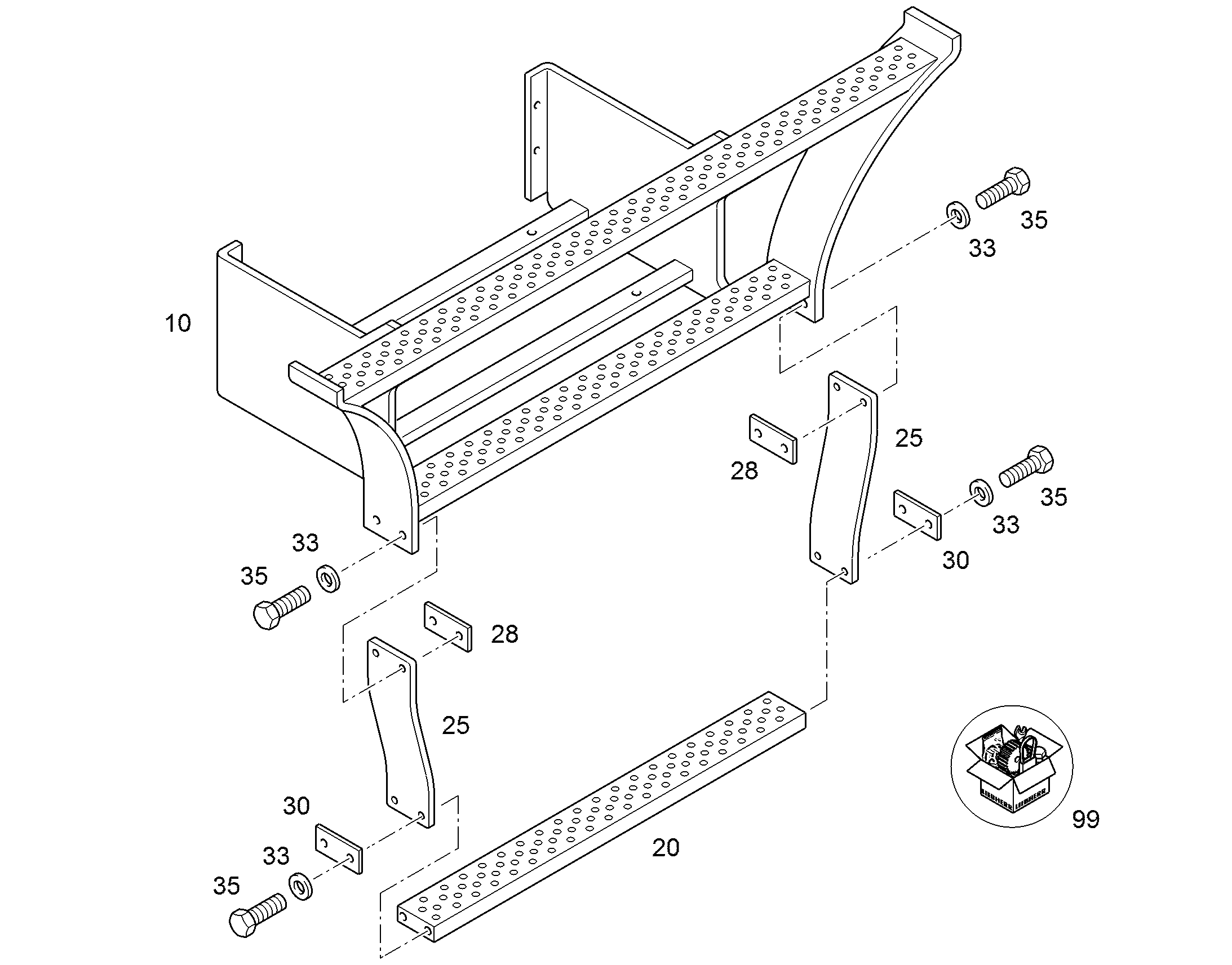 SMALL PARTS SET ACCESS LADDER 12472886 LIEBHERR