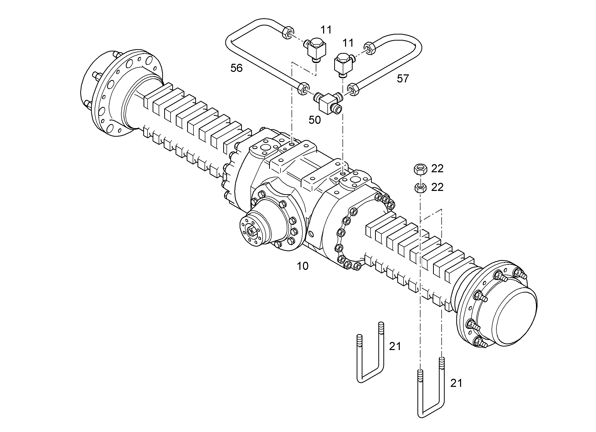 ОСЬ КОРОБКИ ПЕРЕДАЧ HURTH 172/353 5007557 LIEBHERR