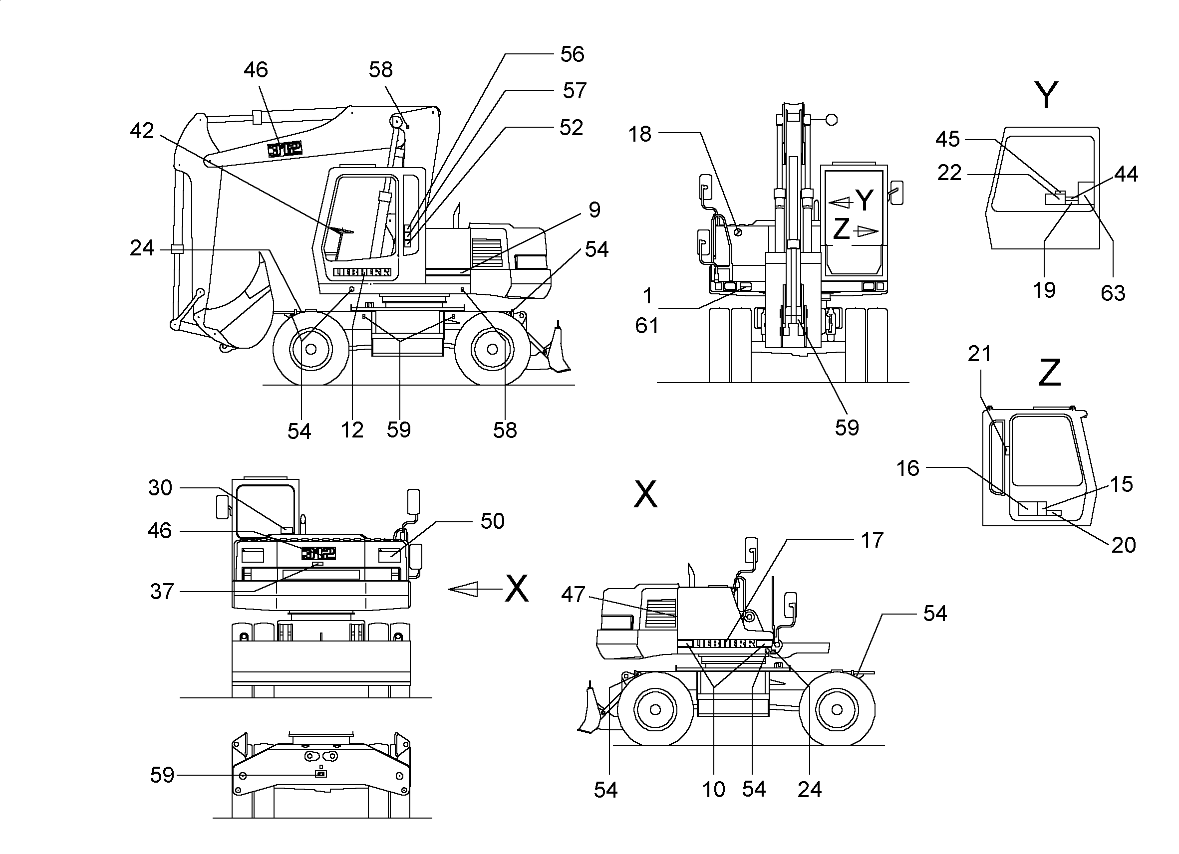 ТАБЛИЧКА UNFALLVERHUETUNG 120mmX70mm 9308210 LIEBHERR