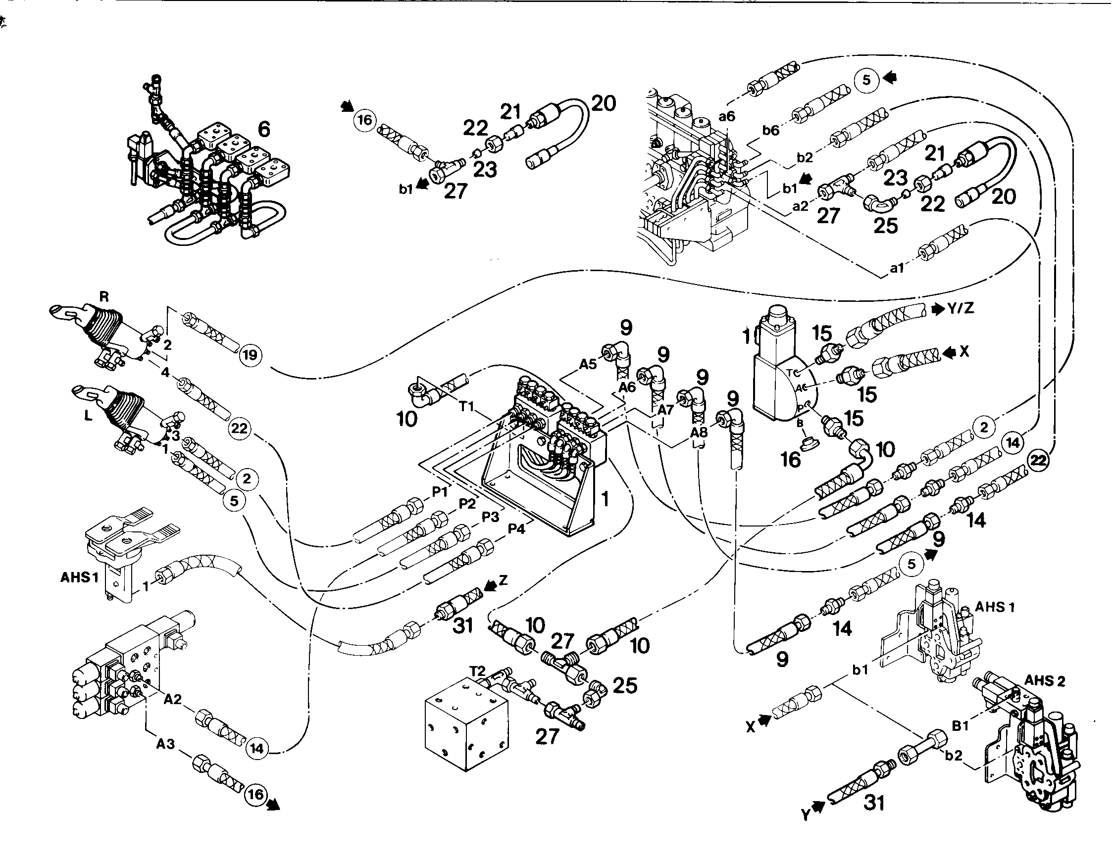 РАСПОЛОЖЕНИЕ КЛАПАНОВ 9242987 LIEBHERR