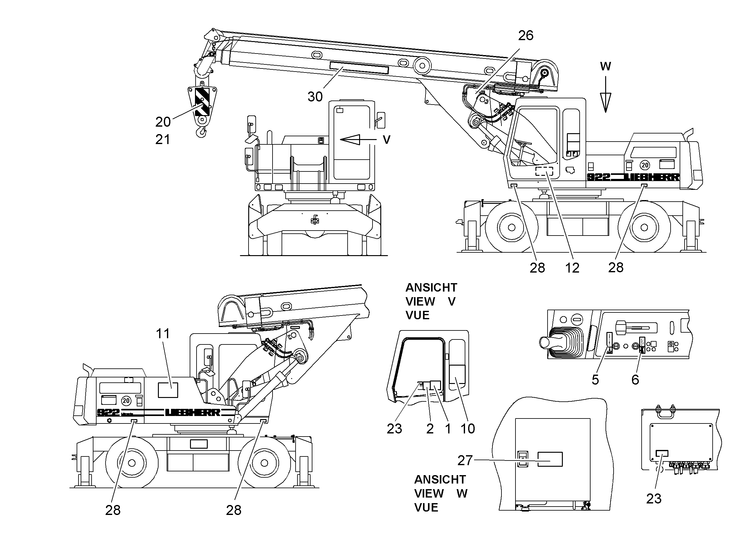 ТАБЛИЧКА VENTILE 200mmX125mm 9244335 LIEBHERR