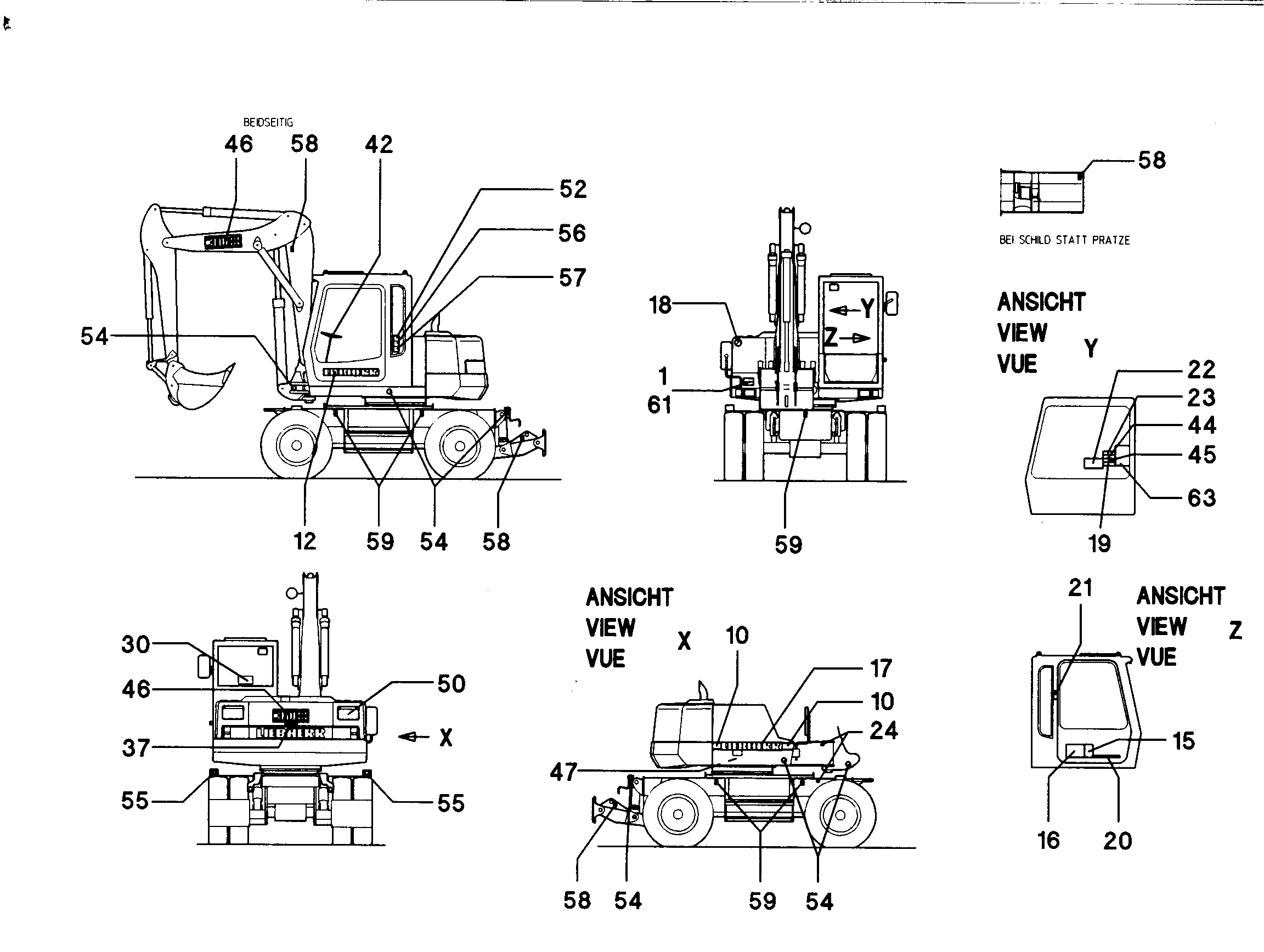 ТАБЛИЧКА GETRIEBESCHALTUNG 120mmX70mm 9305019 LIEBHERR