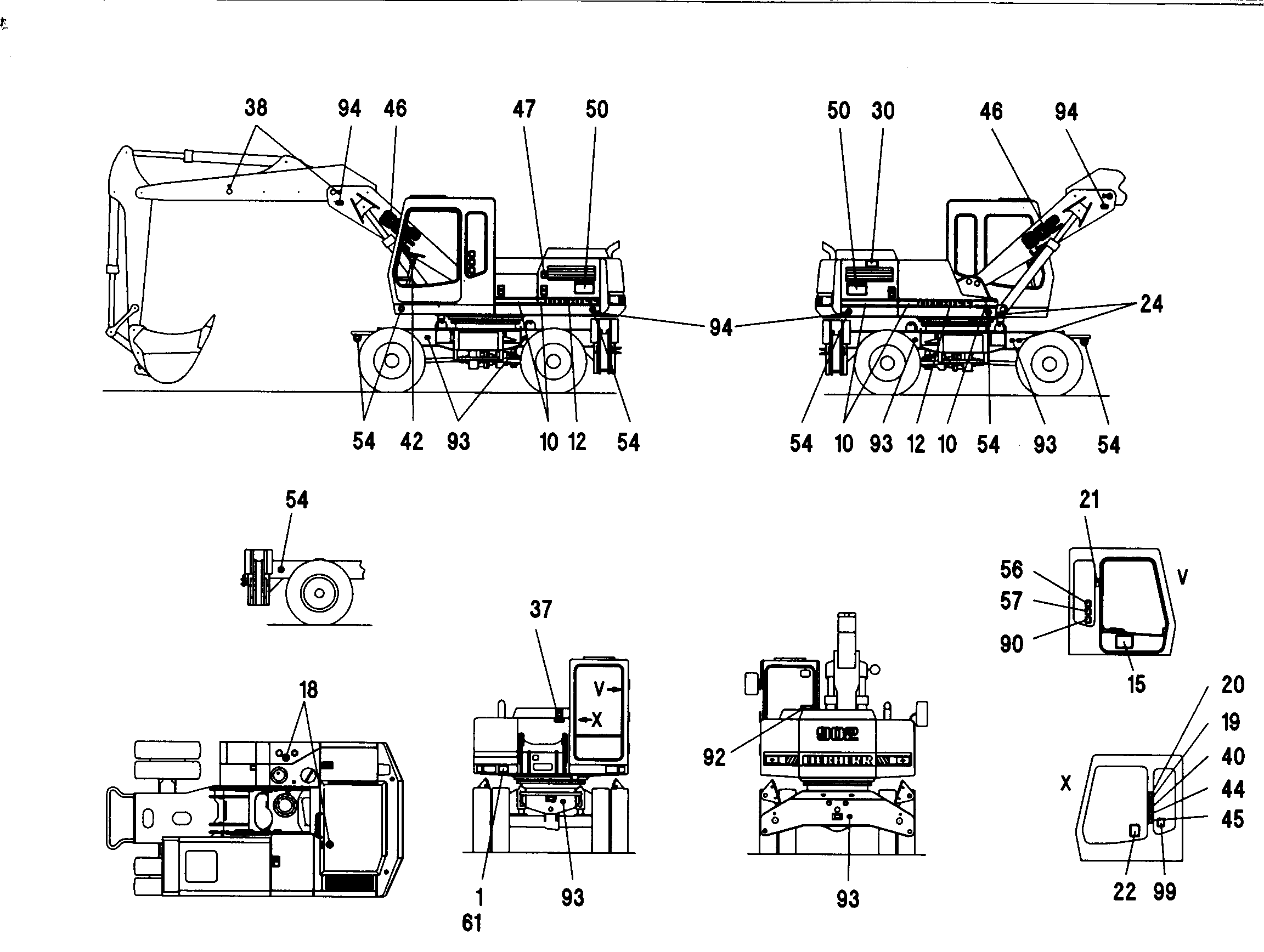 ТАБЛИЧКА СИМВОЛОВ ОБСЛУЖИВАНИЯ 297mmX210mm 9305946 LIEBHERR
