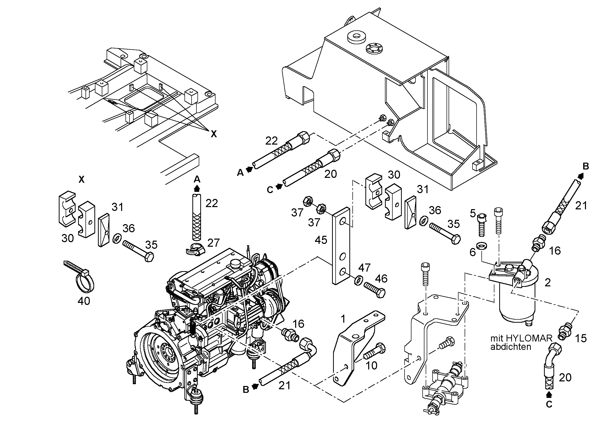 ШЛАНГ УПРАВЛЕНИЯ 10X2150 7403854 LIEBHERR