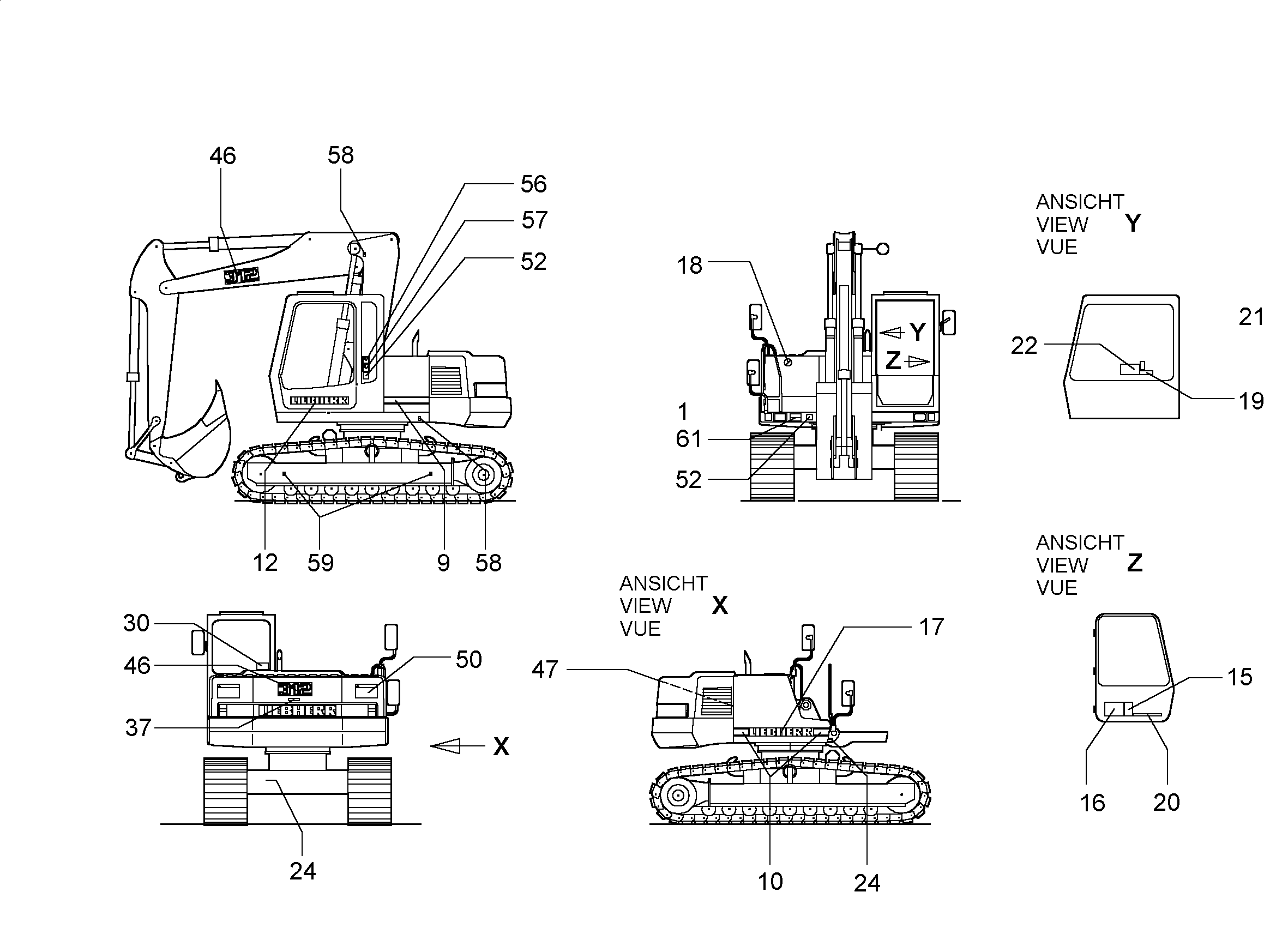 ТОЧКИ ПОГРУЗКИ И АНКЕРОВКИ 210mmX148mm 9247026 LIEBHERR