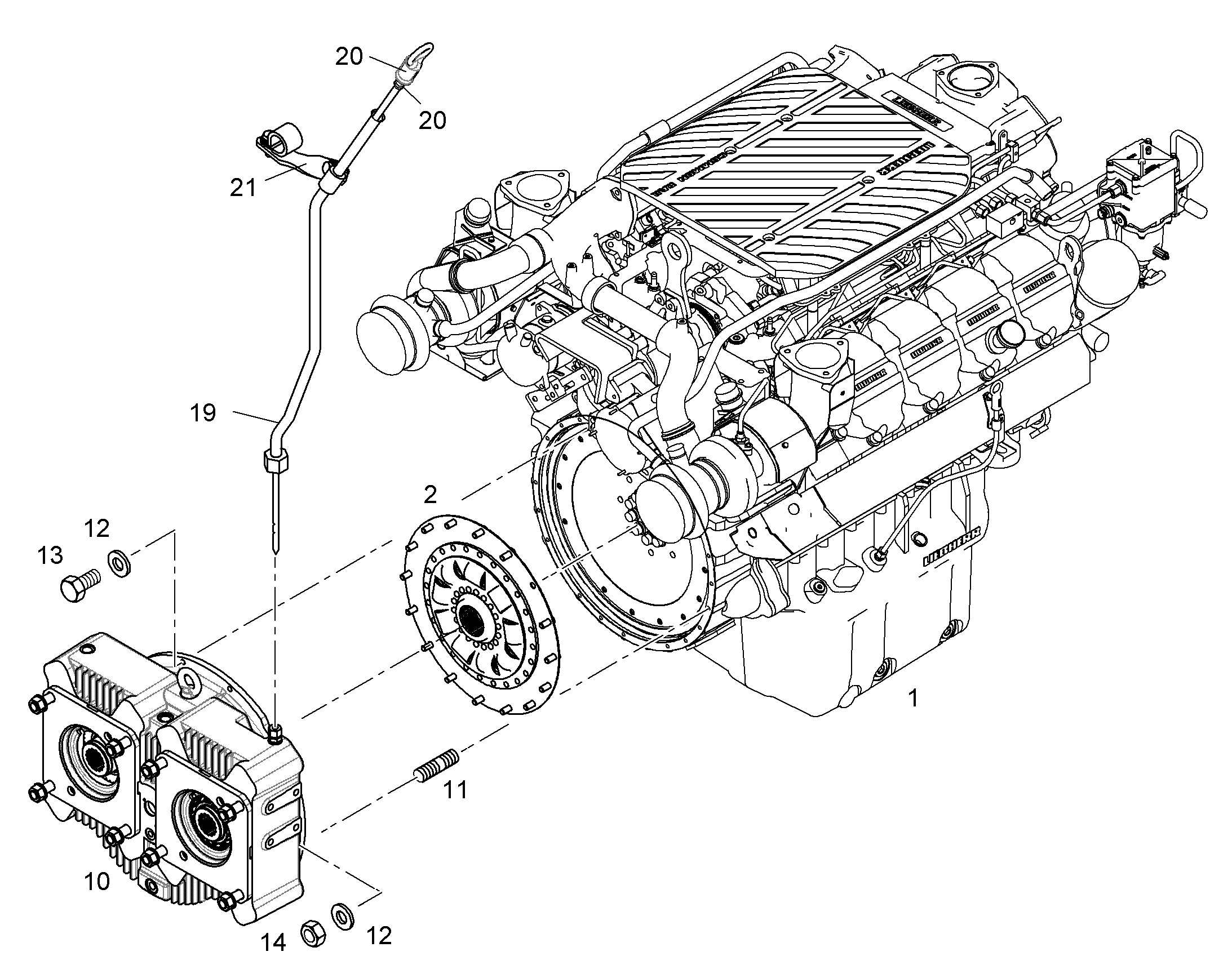 КОРОБКА НАСОСА РАЗДАТОЧНАЯ 10121840 LIEBHERR