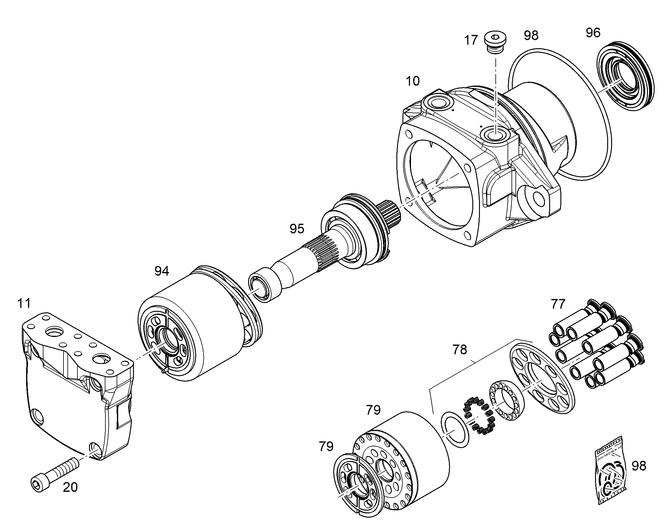 РЕМКОМПЛЕКТ ПРИВОДНОГО УЗЛА NG 045 10118311 LIEBHERR