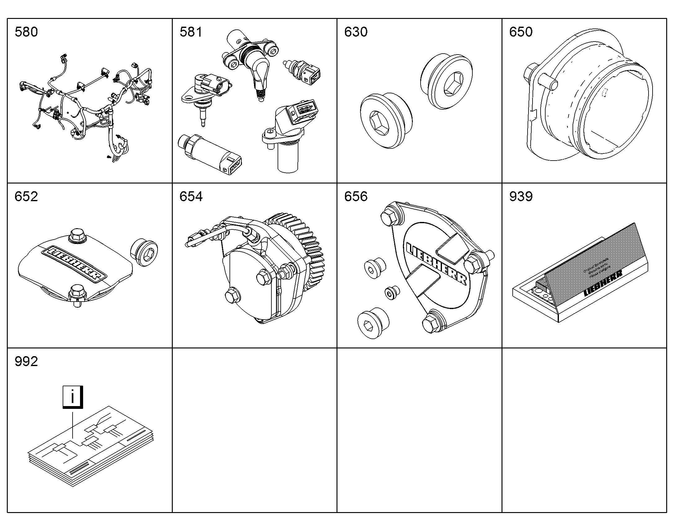 ЭЛЕКТРИКА ДВИГАТЕЛЯ D936 A6 MOTOR 10127876 LIEBHERR