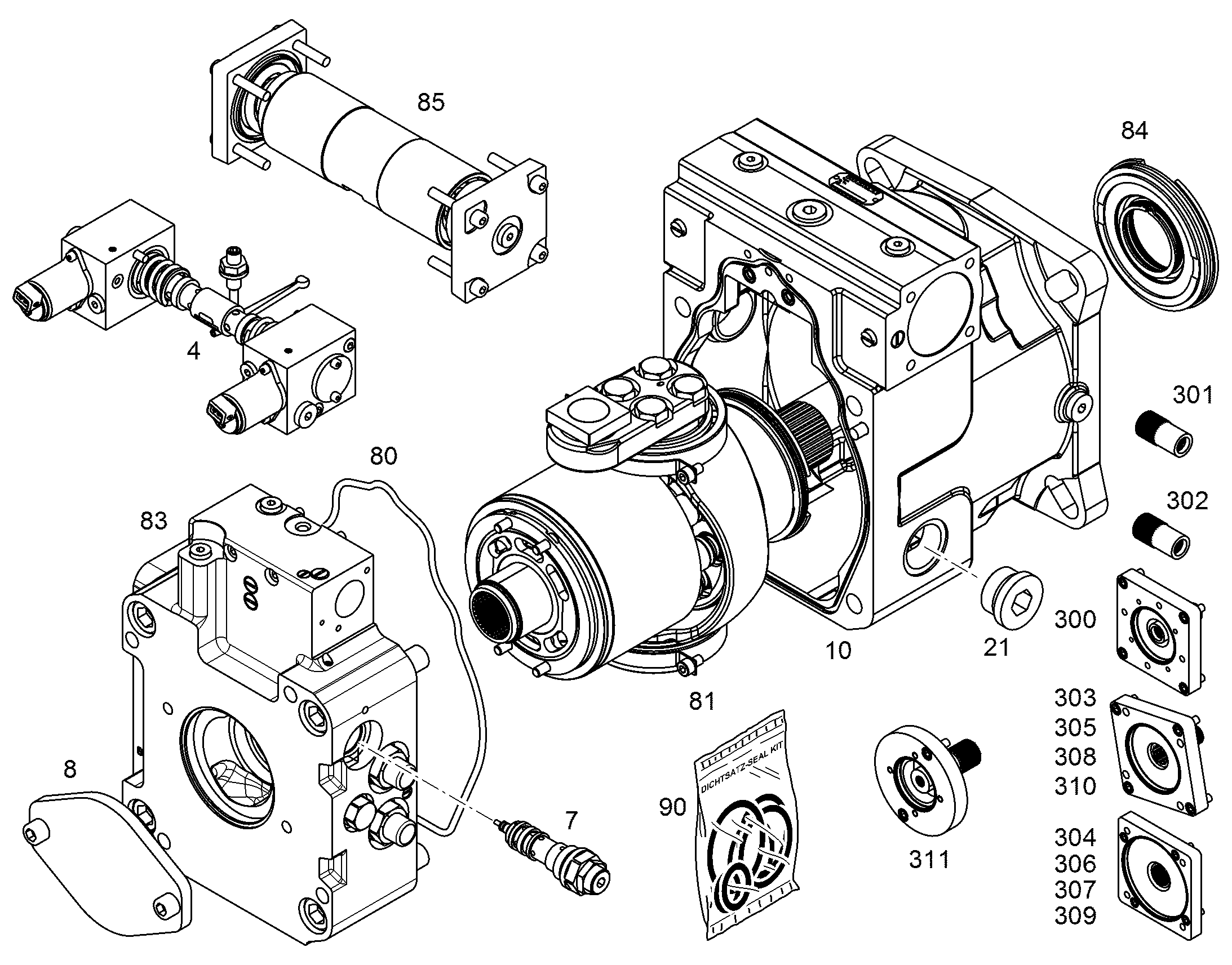 КОМПЛЕКТ УПЛОТНЕНИЙ В СБОРЕ NG 280 (D) 10134648 LIEBHERR
