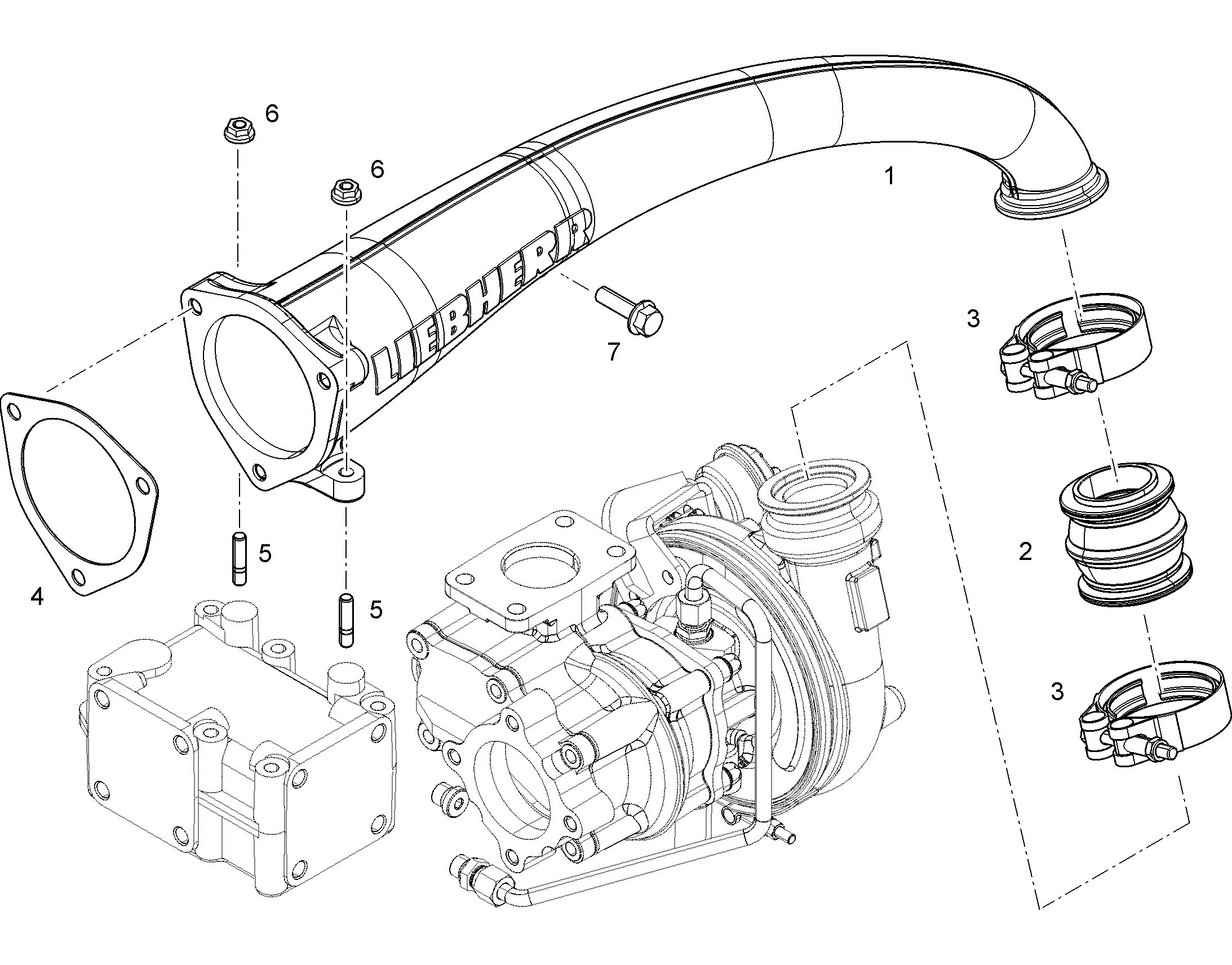 ТРУБОПРОВОДЫ ВОЗДУХОНАДДУВА 10133900 LIEBHERR