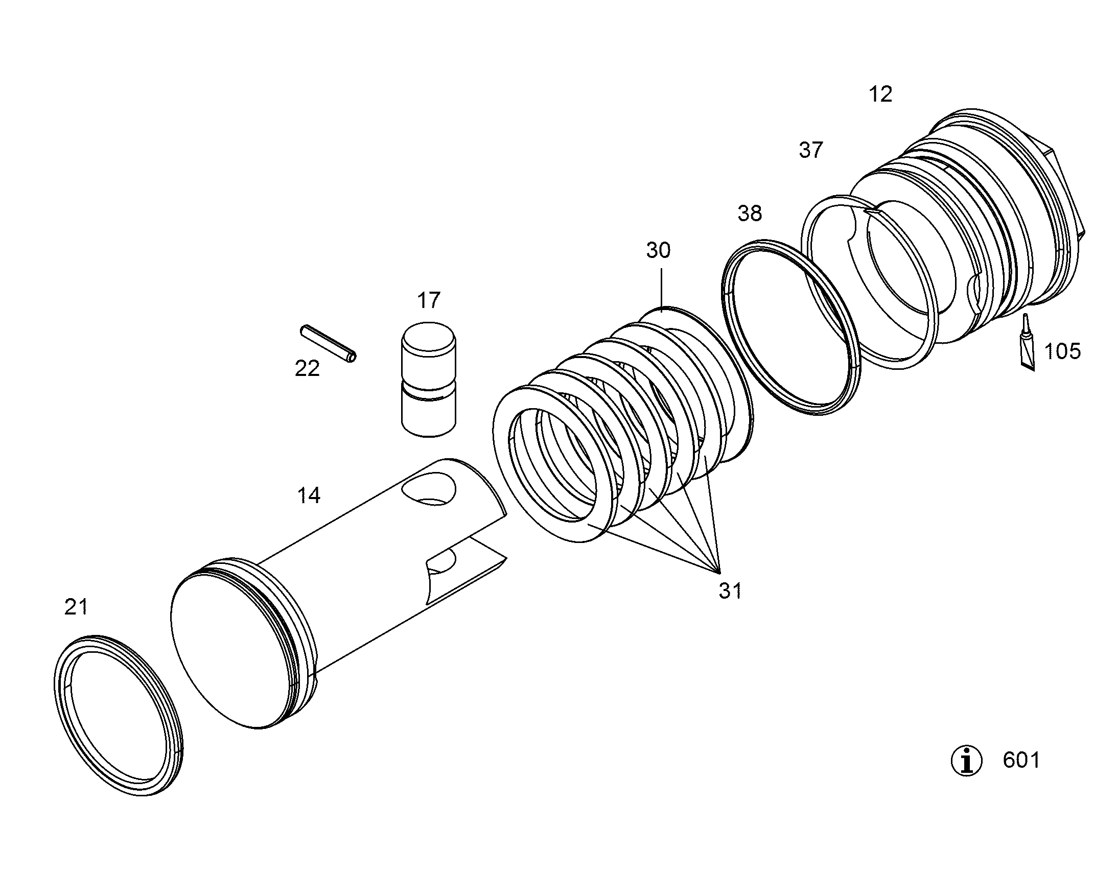 REGEL PISTON PRE-ASS. NG 165 (D) 11370392 LIEBHERR