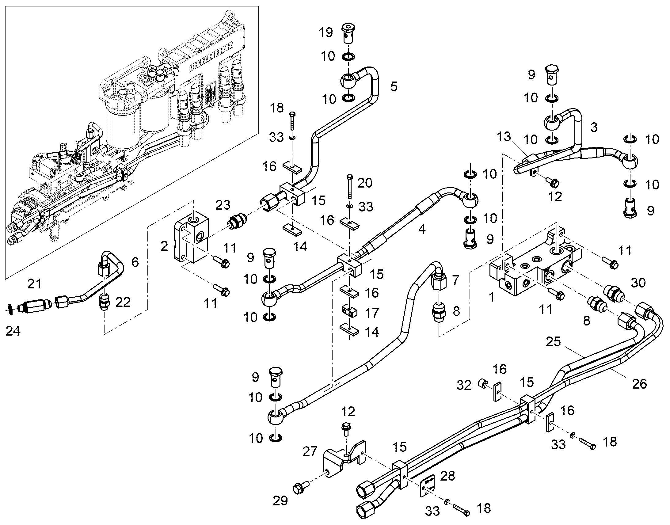 ТОПЛИВОПРОВОД 15X1,5 10134058 LIEBHERR