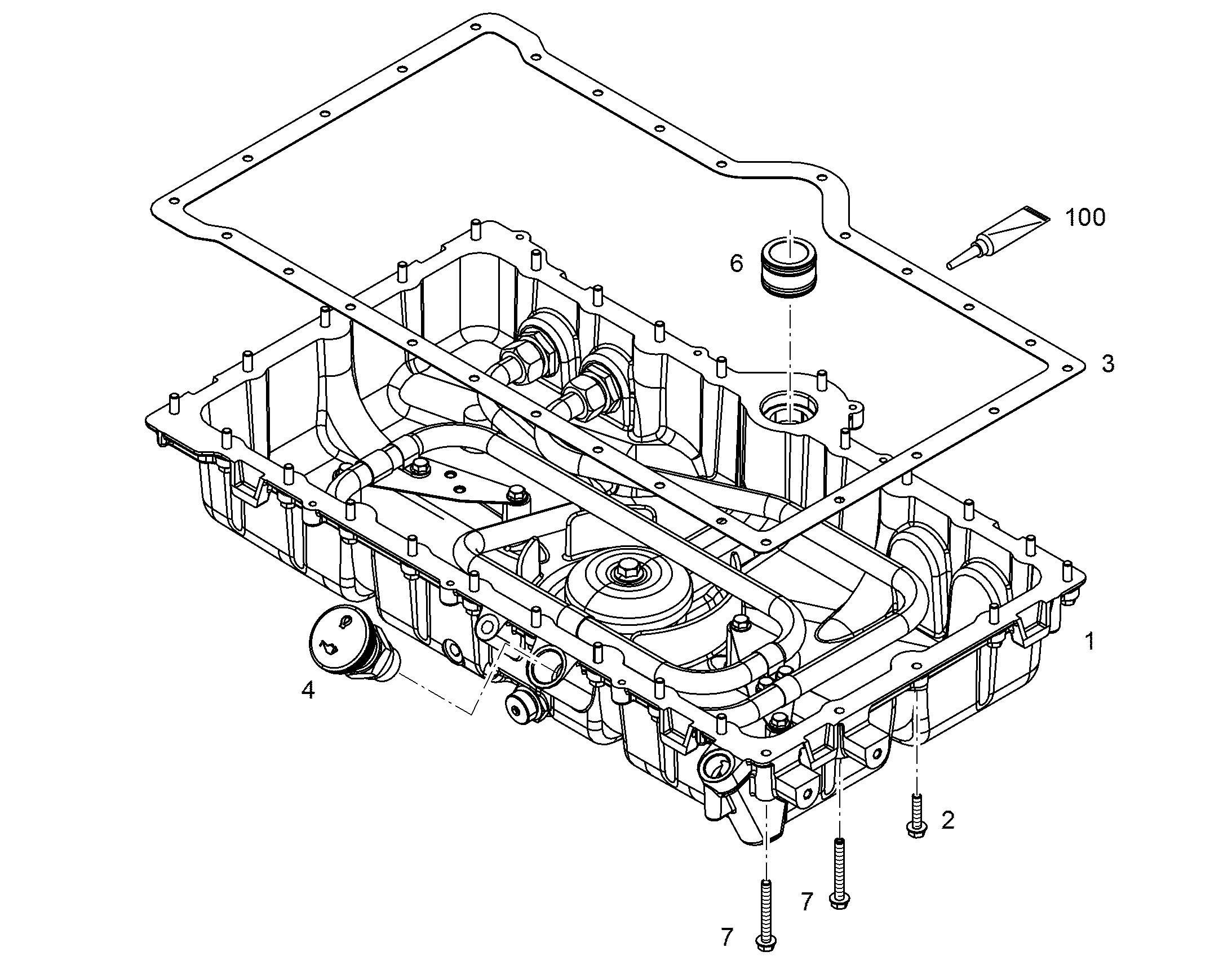 МАСЛЯНЫЙ ПОДДОН МОНТИРОВАН 10127520 LIEBHERR