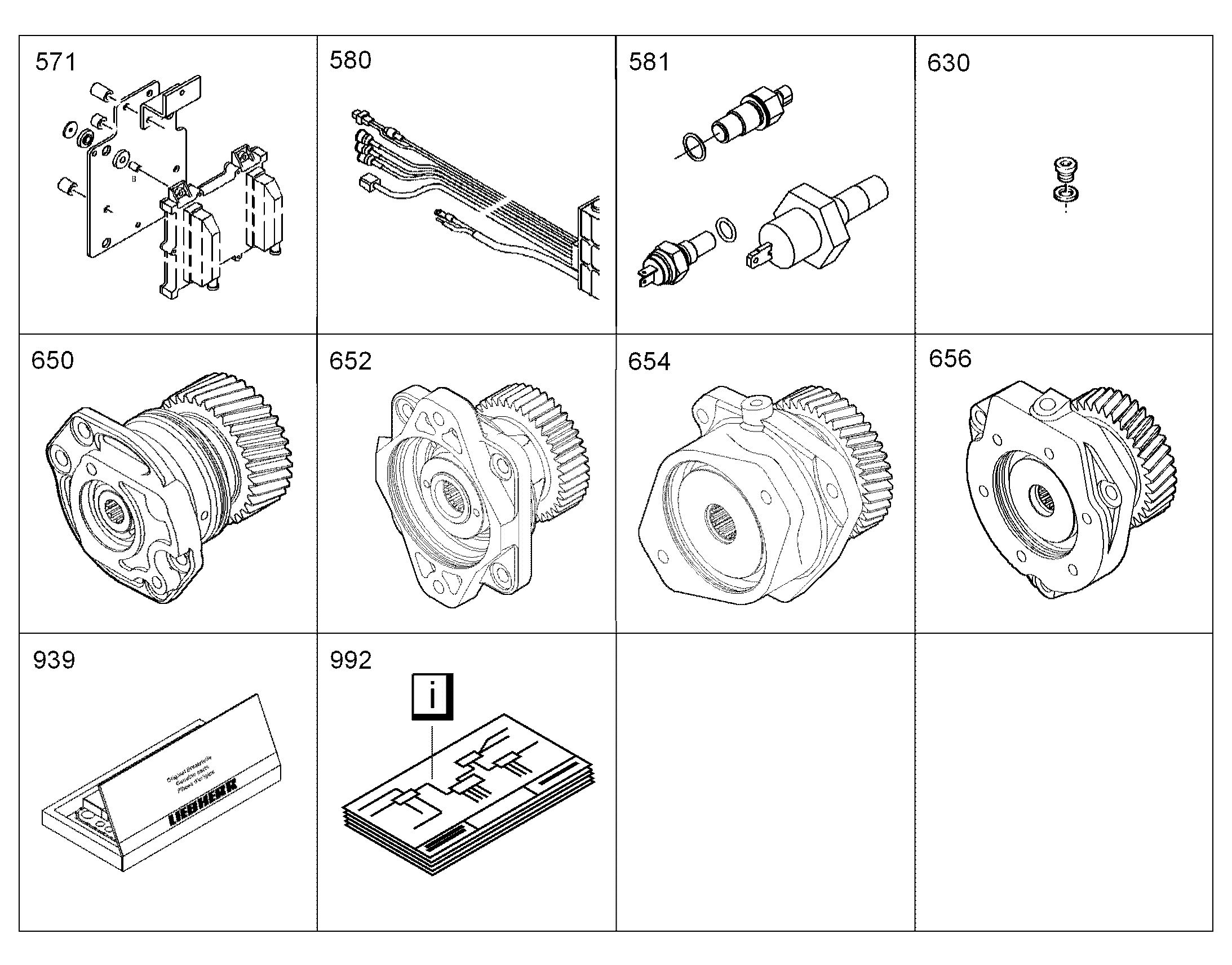 ЭЛЕКТРИКА ДВИГАТЕЛЯ D936 A6 MOTOR 10127820 LIEBHERR