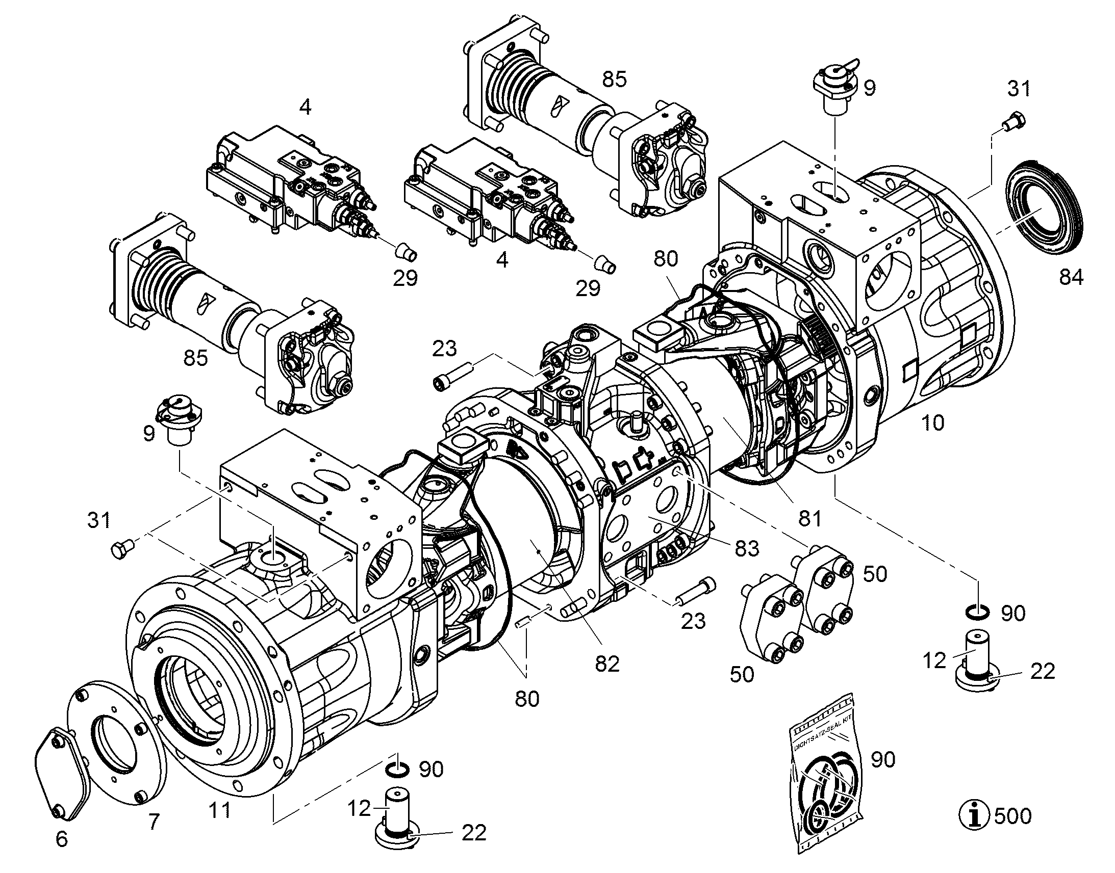 ДОП ДЕТАЛИ КОМПЛЕКТ РОЛИКОВ NG 550 (D) 10153995 LIEBHERR
