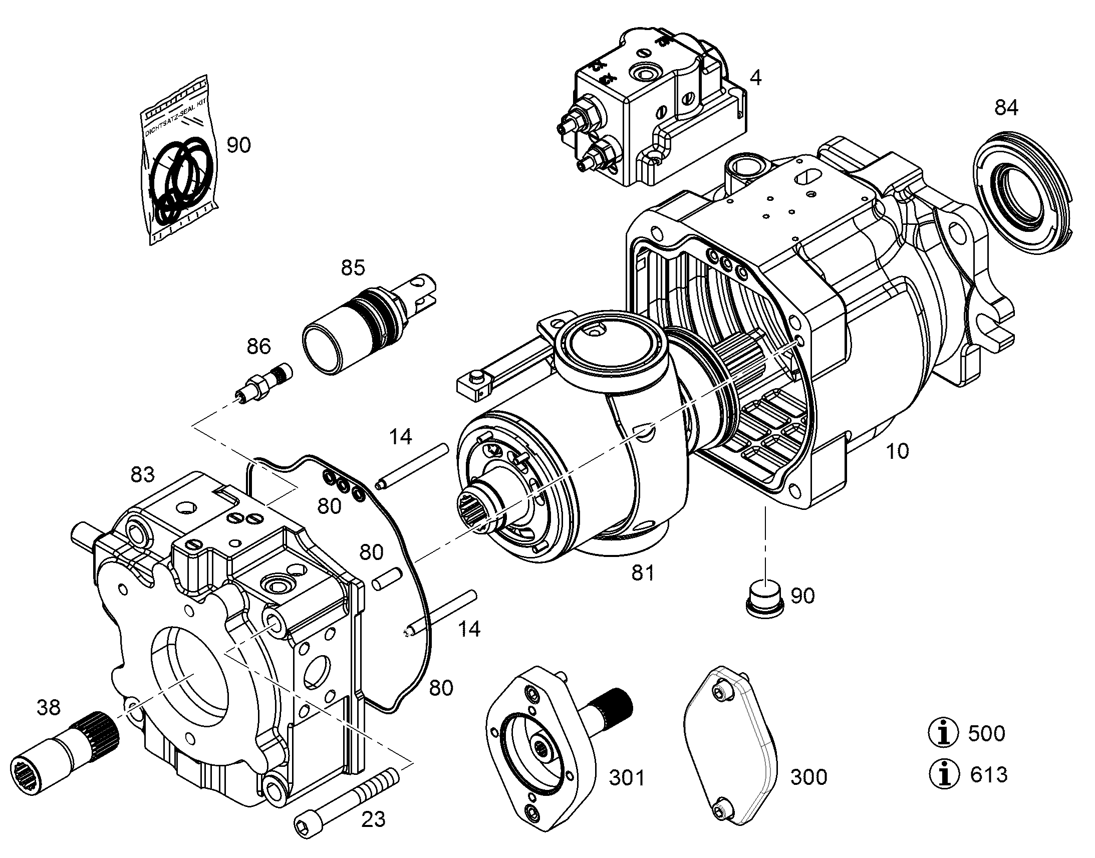 МОНТ. КОМПЛЕКТ СКВОЗНОЙ ПРИВОД NG 165 (D) 10154083 LIEBHERR