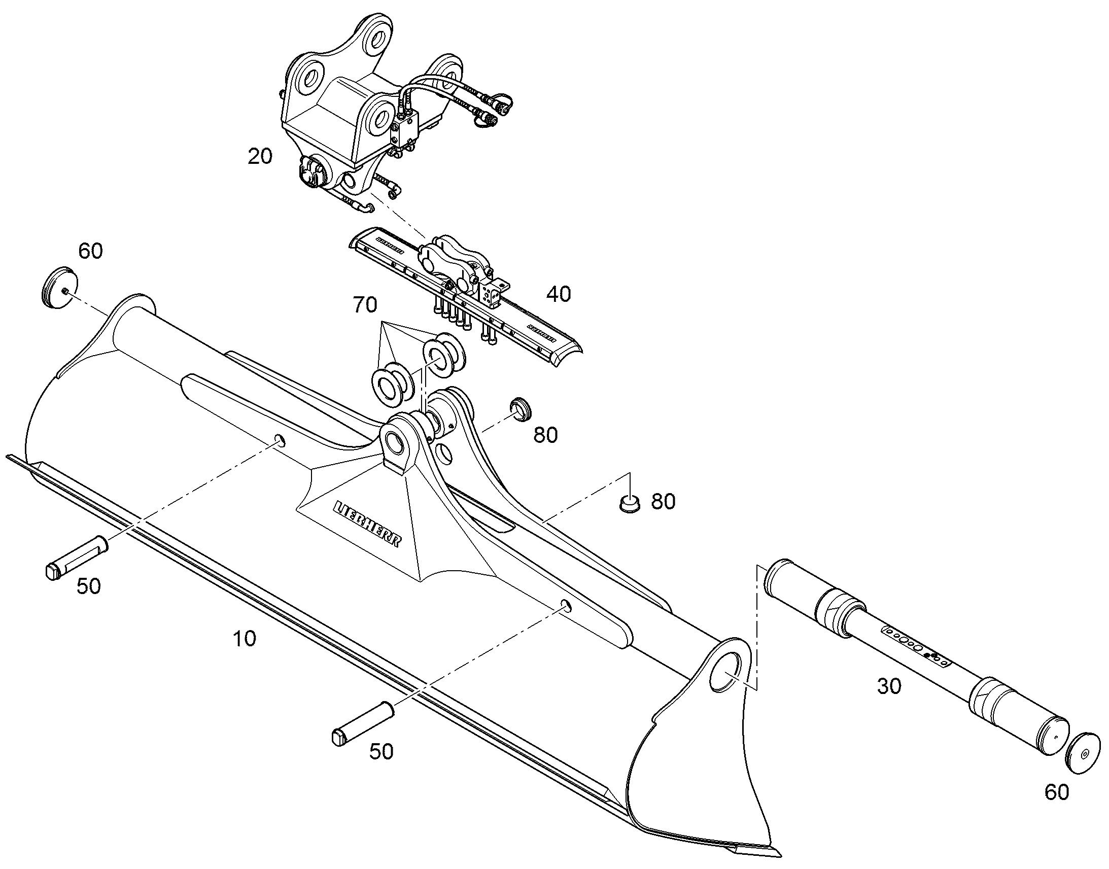 КОВШ КАНАВООЧИСТИТЕЛЯ 2800mm 1,45m³ 9588103 LIEBHERR